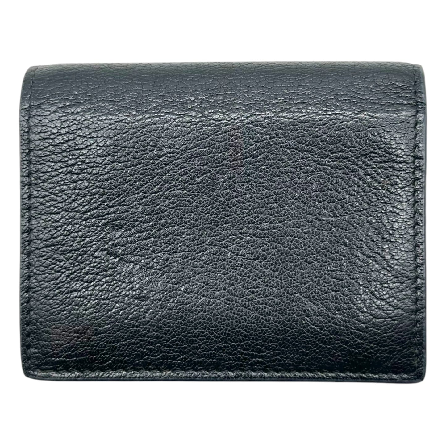 Miu Miu Black Gold Leather Bi-Fold Wallet
