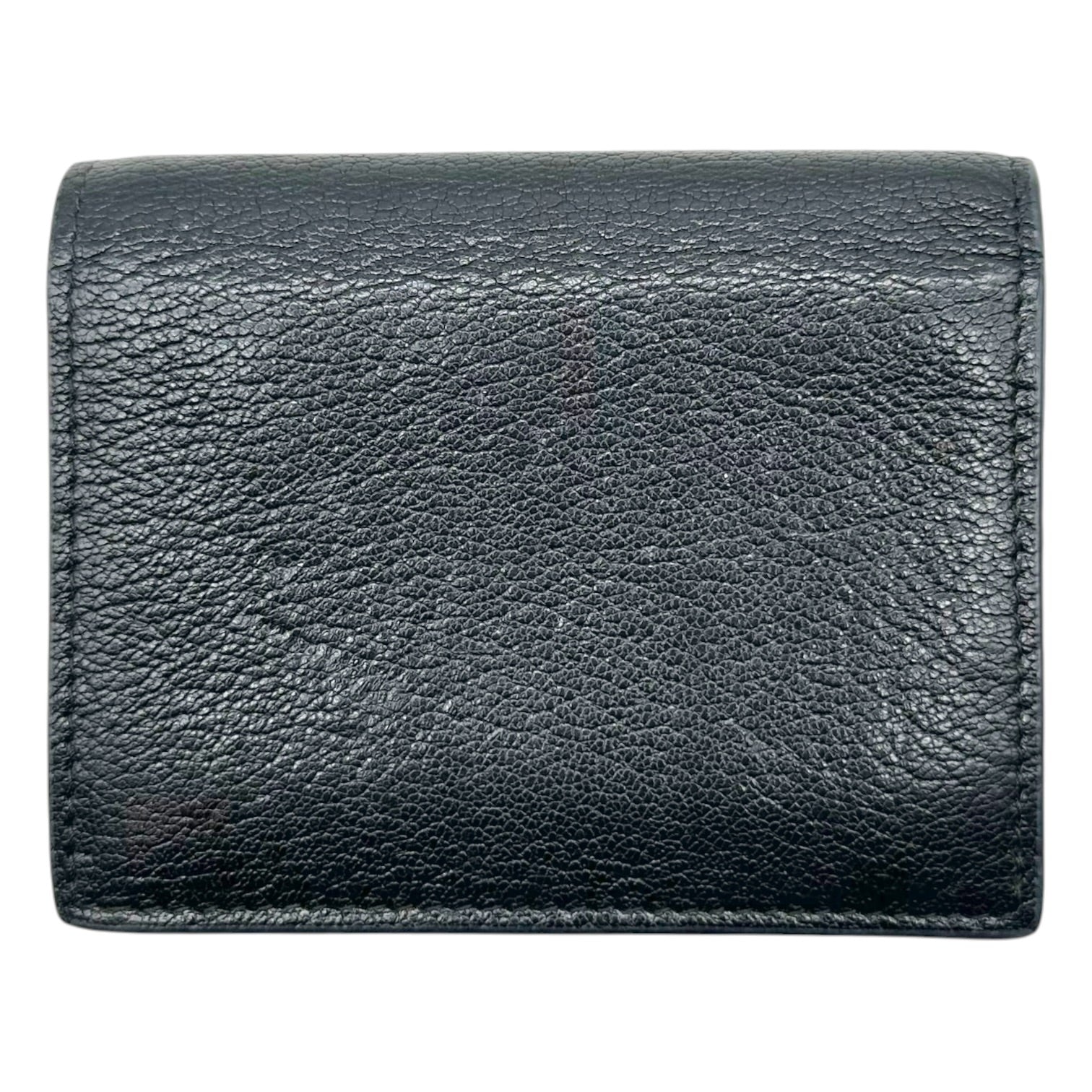 Miu Miu Black Gold Leather Bi-Fold Wallet