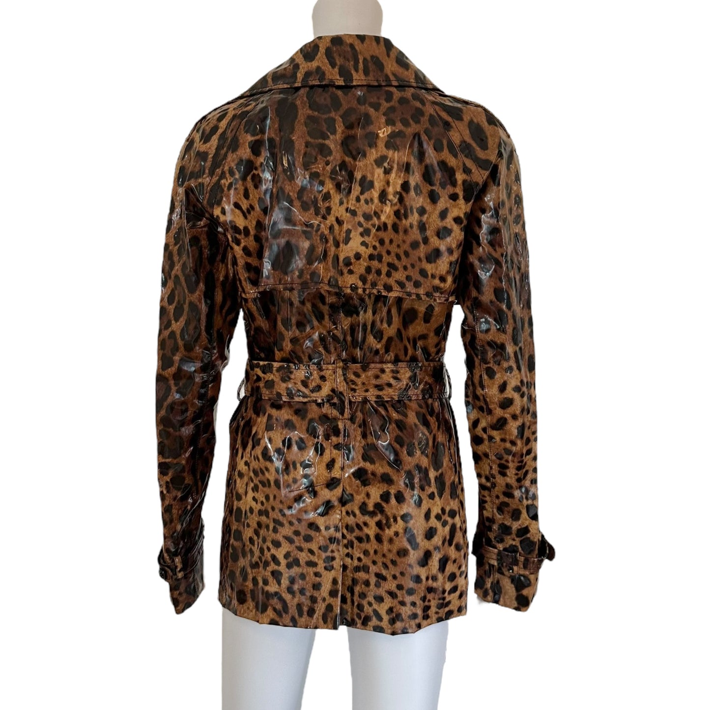 Dolce & Gabbana Leopard Print Raincoat Short Trench Jacket