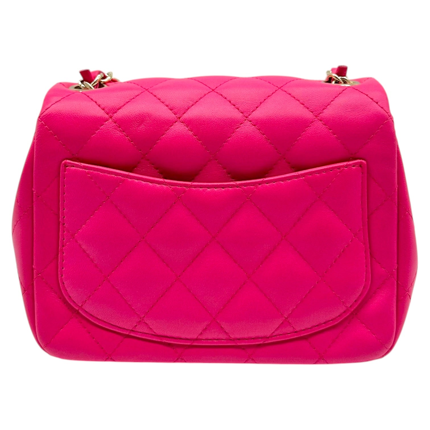 Chanel Hot Pink Matelasse Small Square Flap Bag