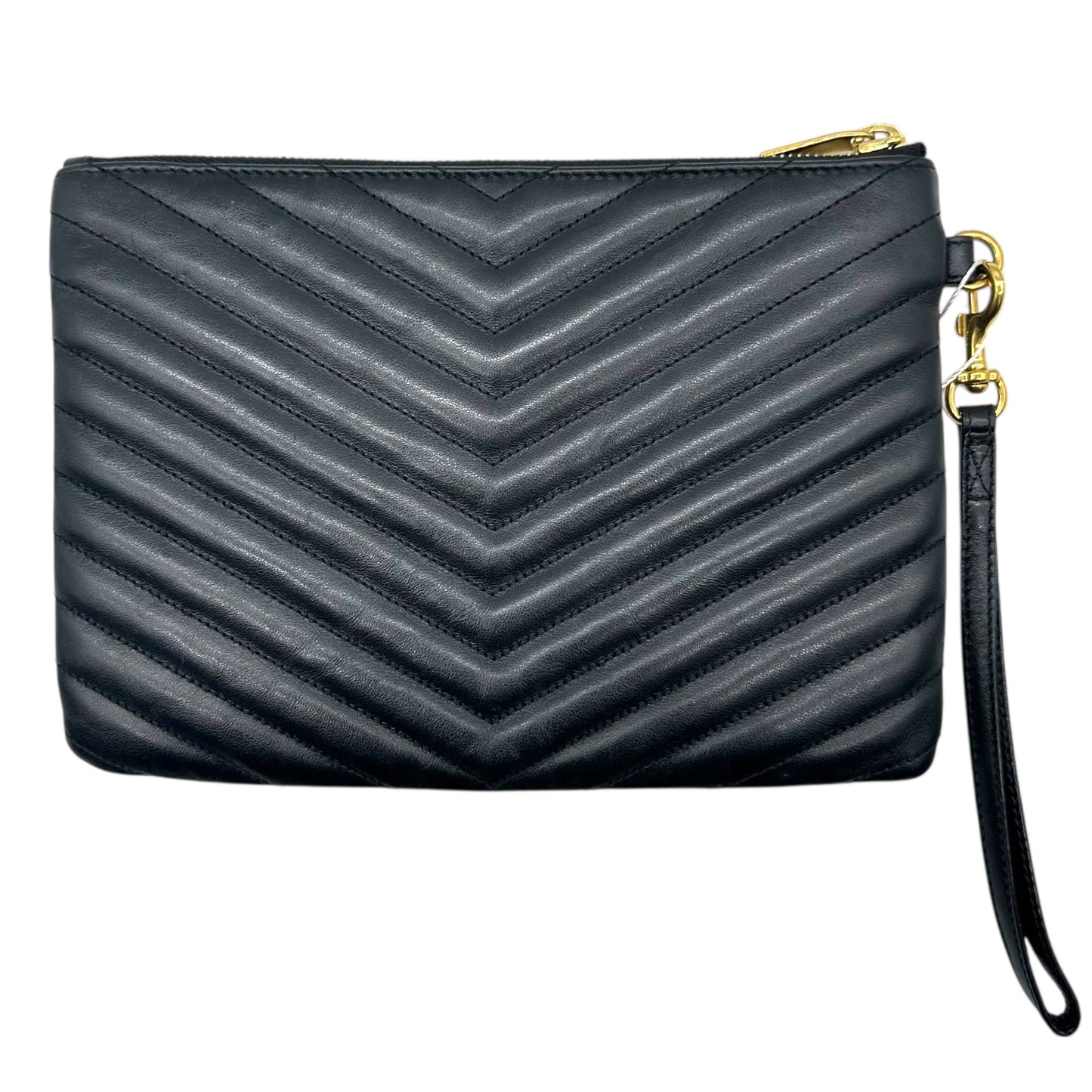 Saint Laurent Paris Black Quilted Small Logo Clutch
