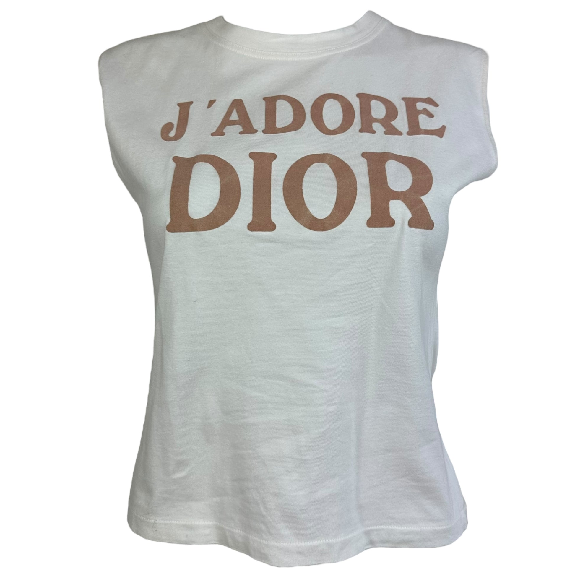 Chrsitain Dior S/S 2002 J'Adore Dior White & Mauve Tank Top - Outfit Repeater