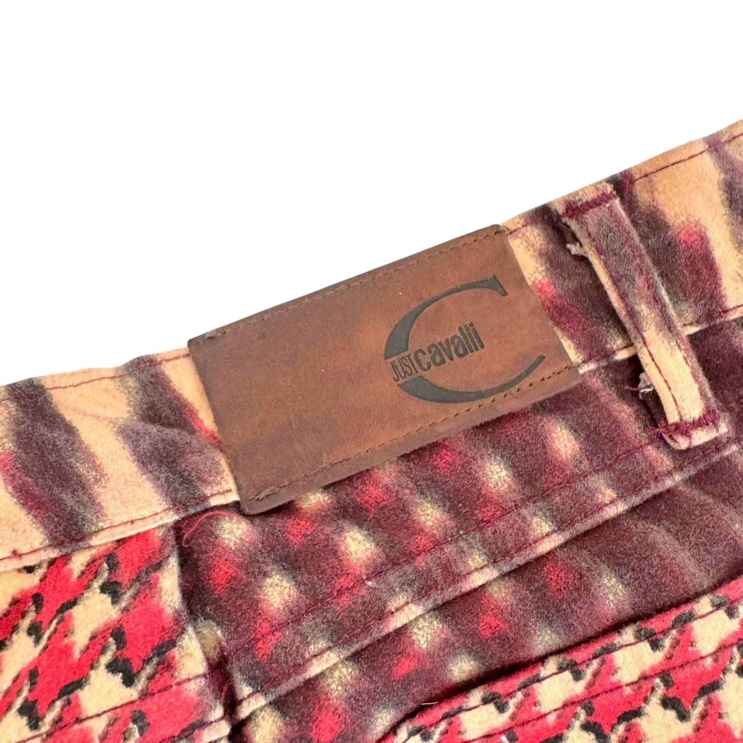 Just Cavalli Roberto Cavalli Burgundy Psychedelic Swirl Print Jeans