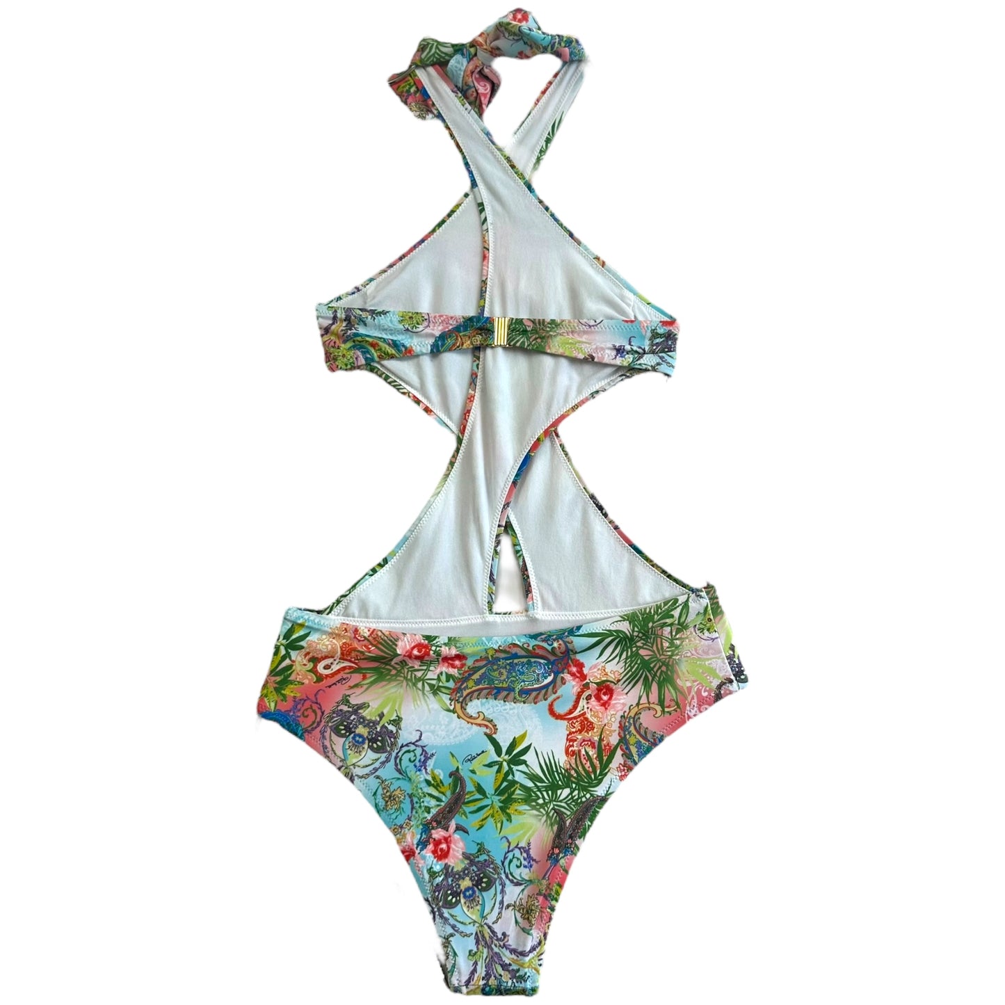 Roberto Cavalli Multicolor Floral Print One Piece Swimsuit
