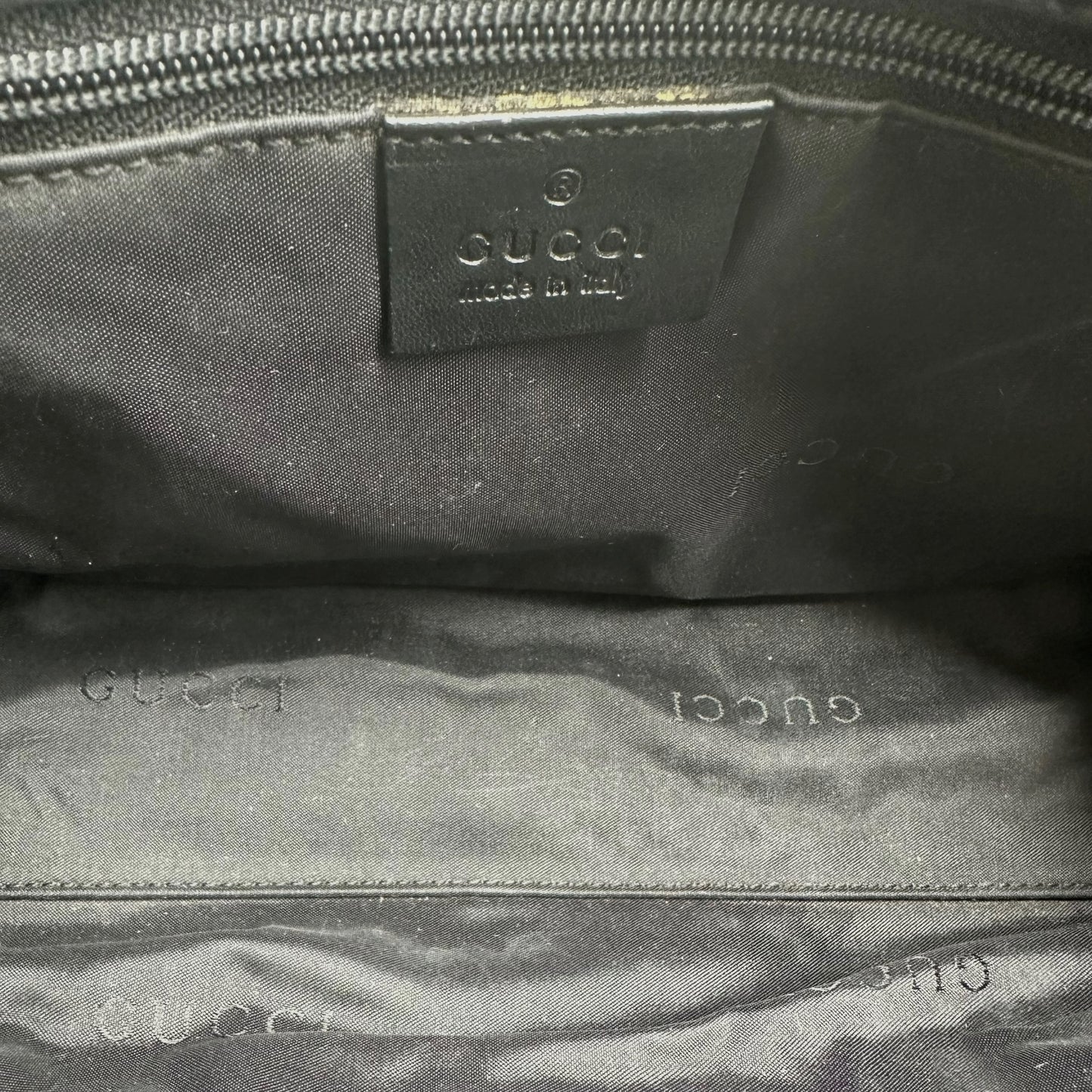 Gucci Black & Silver Monogram Canvas Mini Jackie Bag