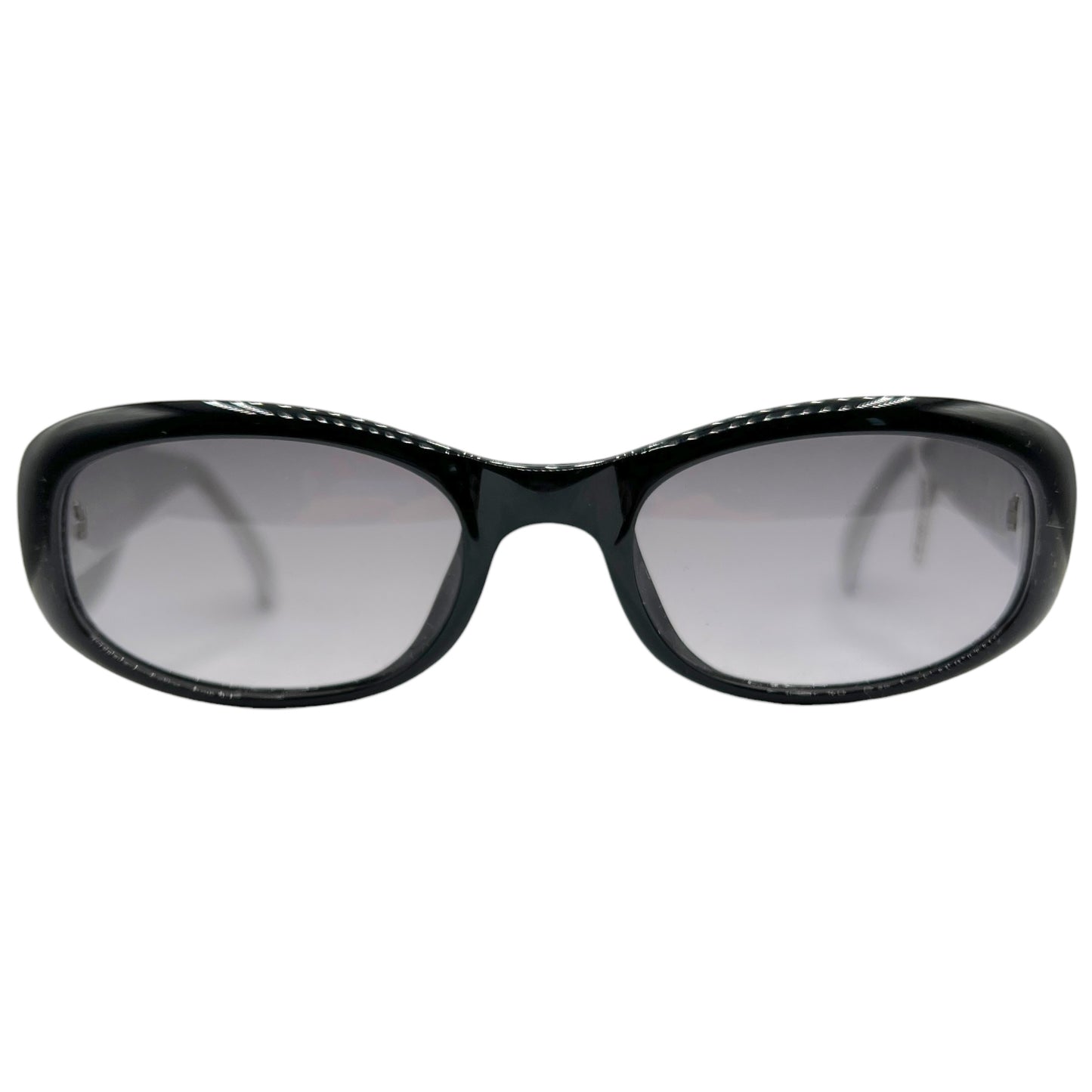 Christian Dior Silver & Black Oval Sunglasses Macha/P w/ Case