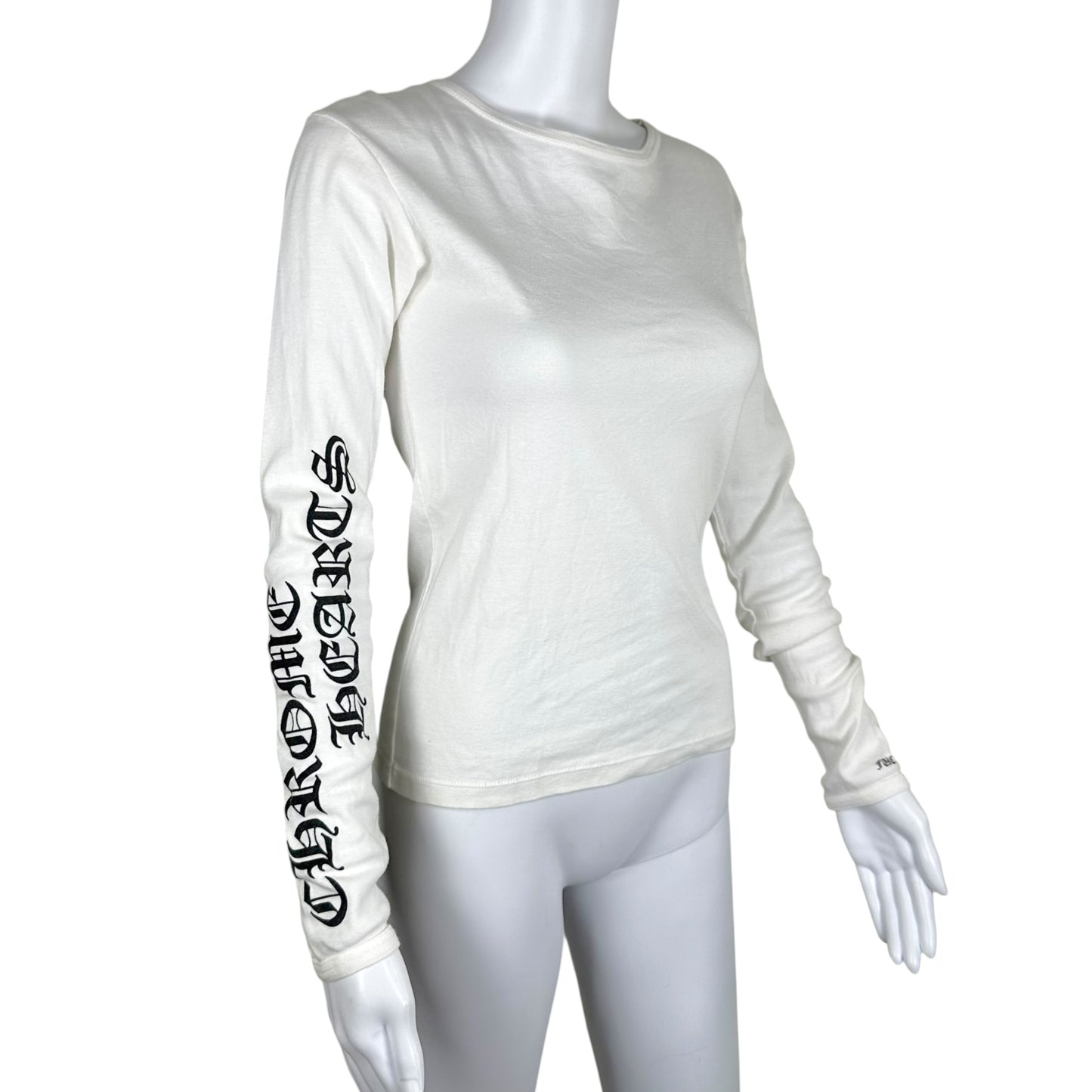 Chrome Hearts Vintage White Logo Print Long Sleeve T-Shirt