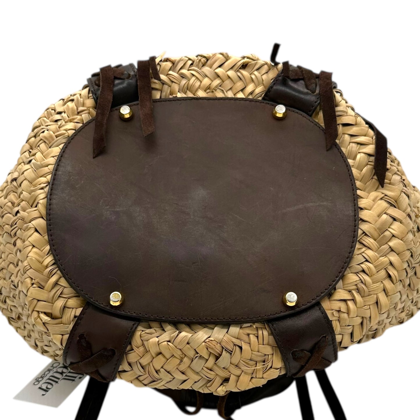 Dolce & Gabbana Brown Leather Trim Raffia Beach Tote Bag - Outfit Repeater