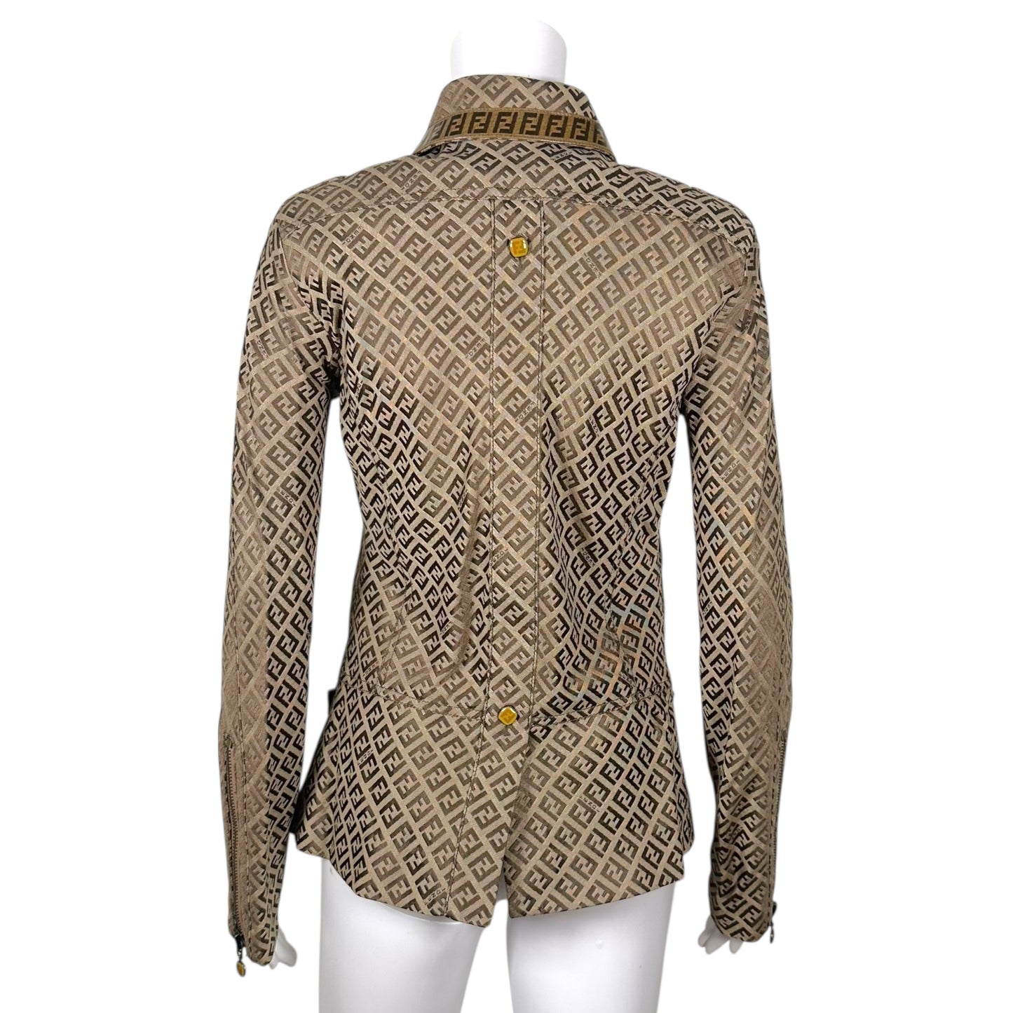 Fendi Brown Zucchino Monogram Print Jacket