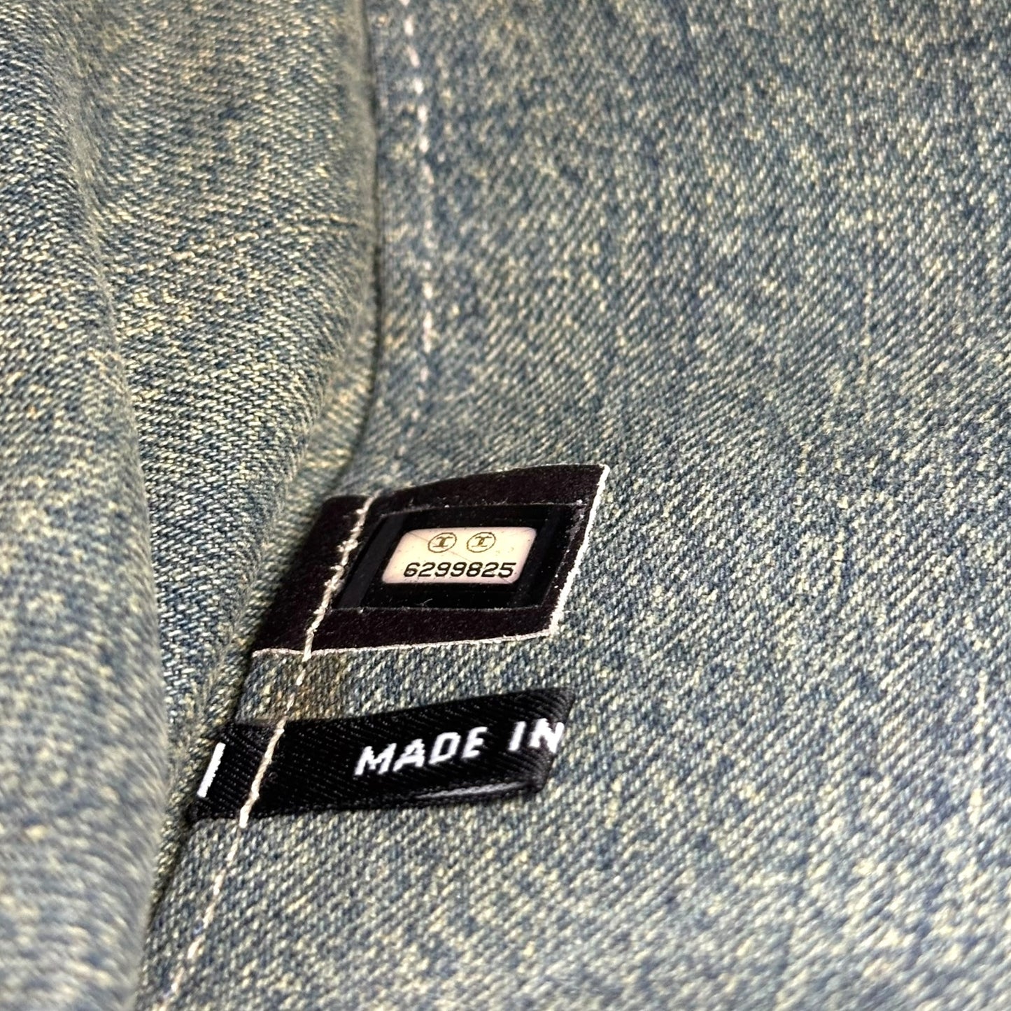 Chanel Denim & Leather Chocolate Bar Accordion Bag 2000-02