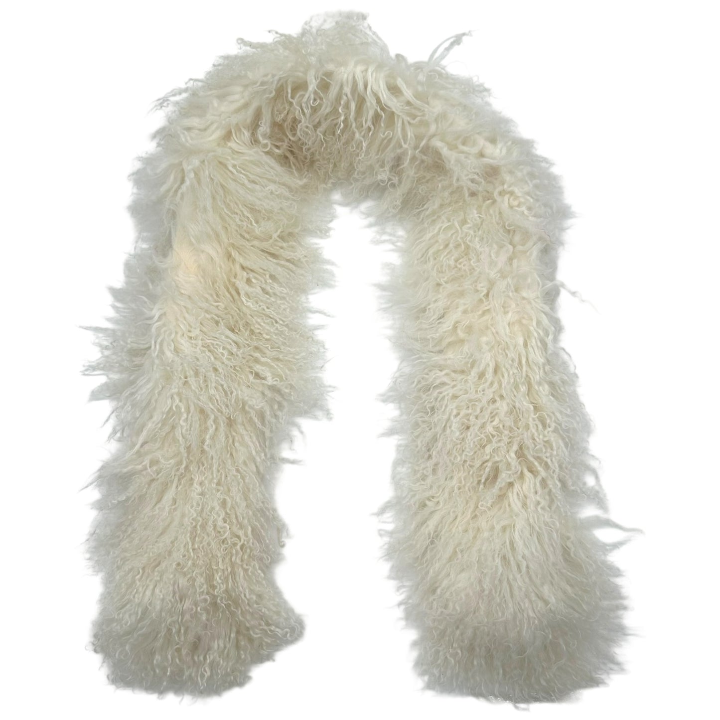 Ralph Lauren Collection White Mongolian Lamb Fur Boa Scarf