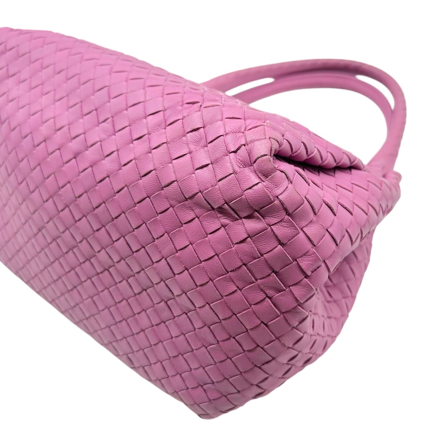 Bottega Veneta Small Parachute Bag Pink Purple Intrecciato