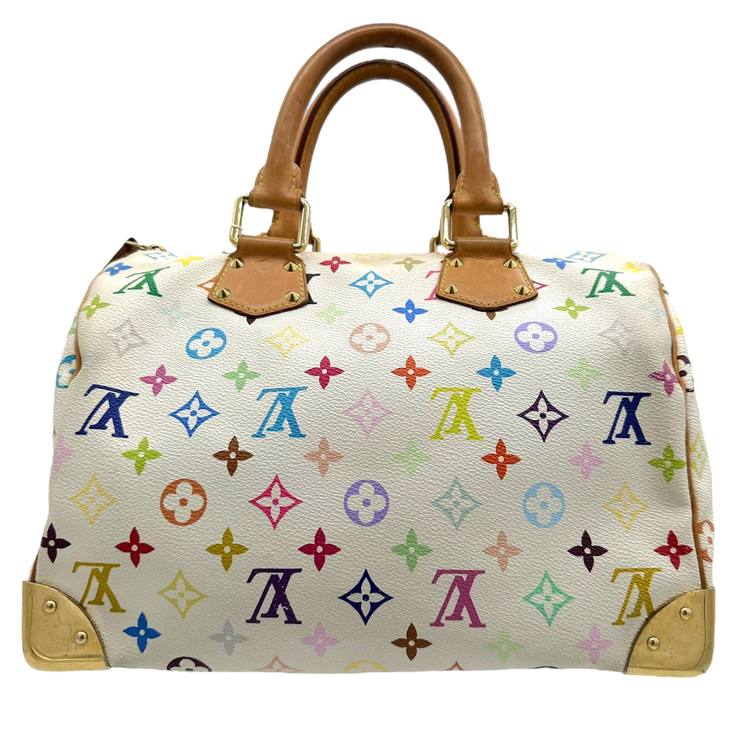 Louis Vuitton White Multicolor Monogram Speedy 30 Bag - Outfit Repeater