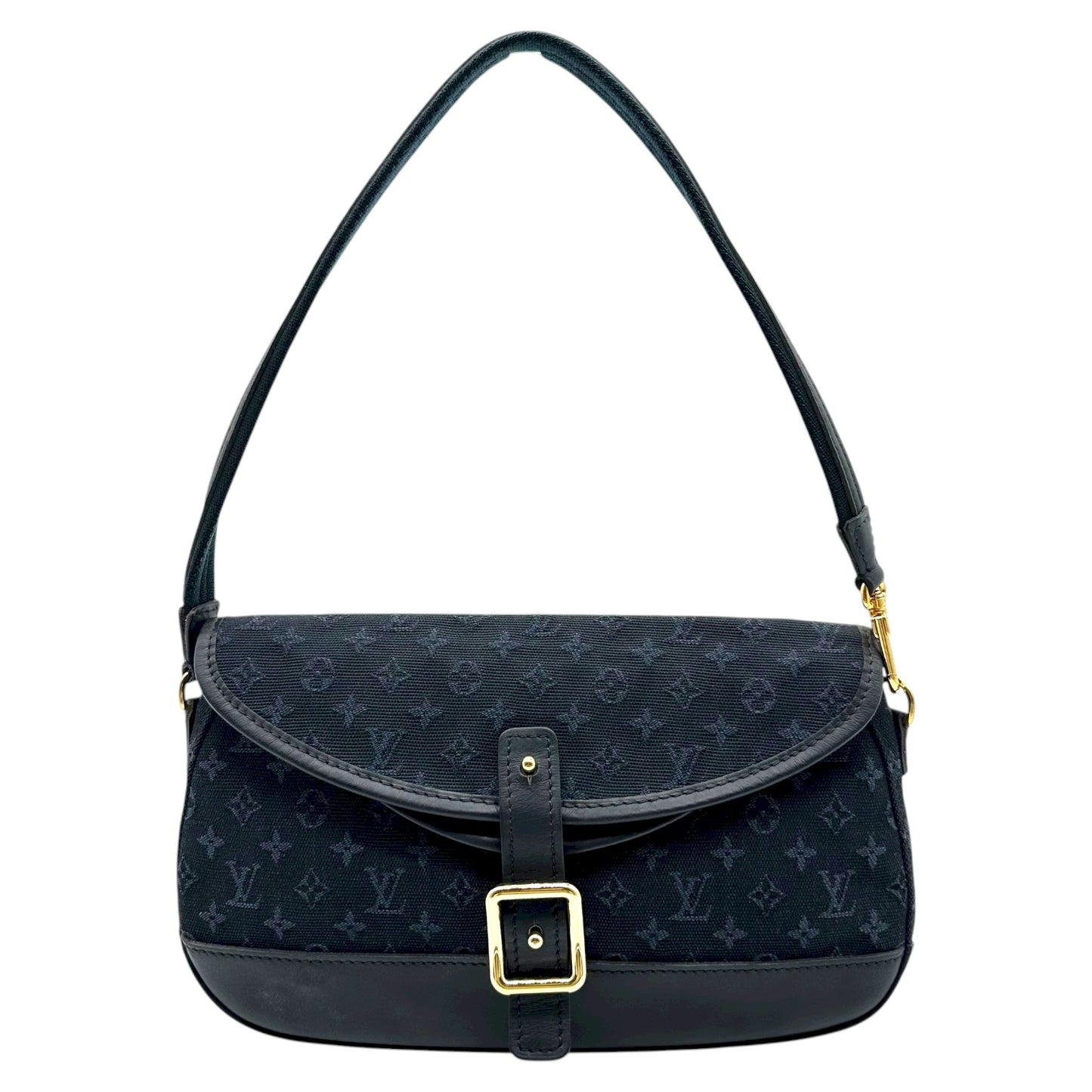 Louis Vuitton Navy Blue Lin Monogram Mini Marjorie Pochette Bag