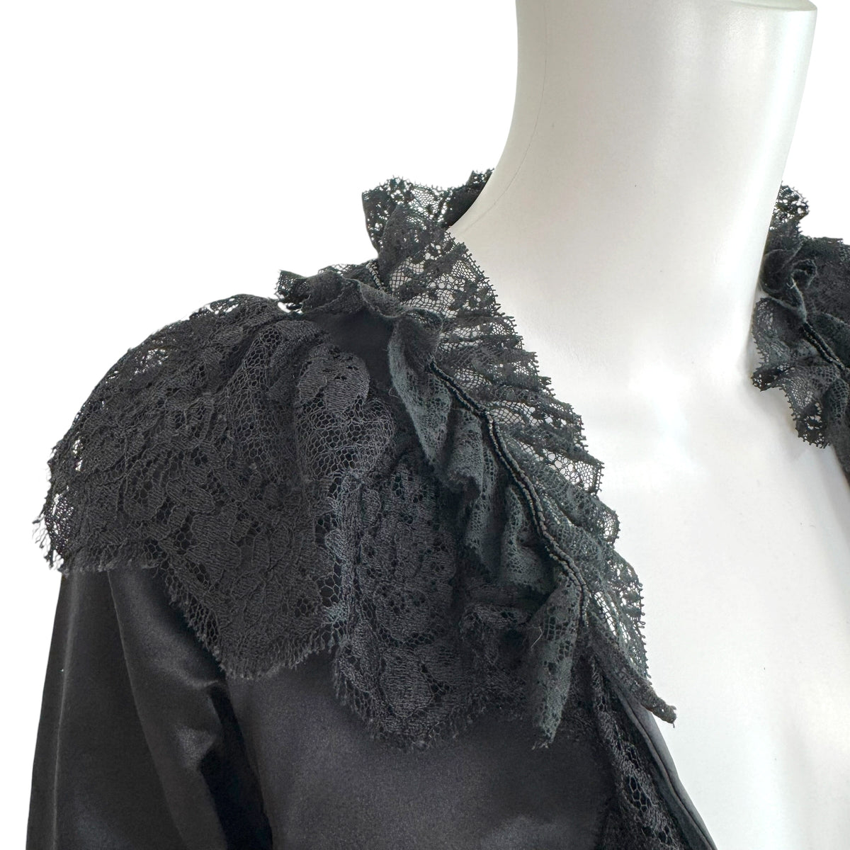 Dolce & Gabbana Black Beaded Silk Lace Gothic Jacket