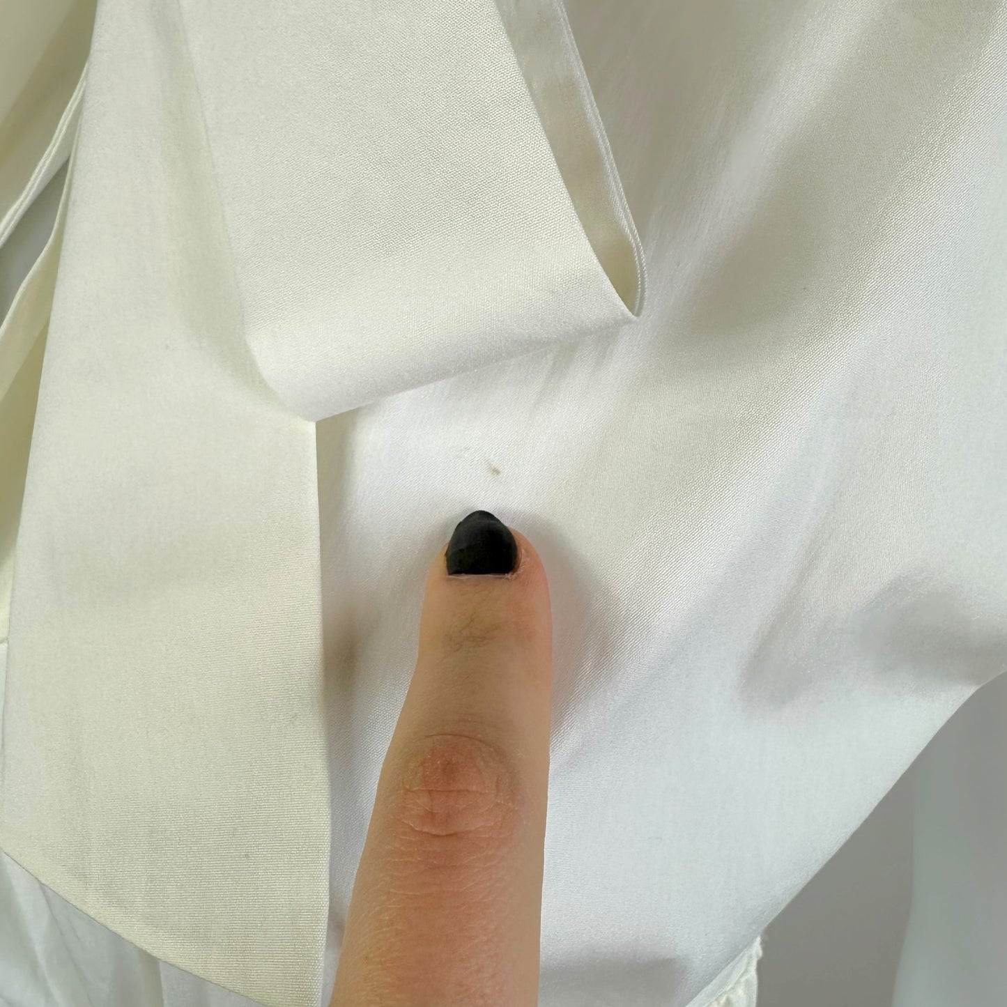 Christian Dior White Cinch Waist Tie Neck Blouse