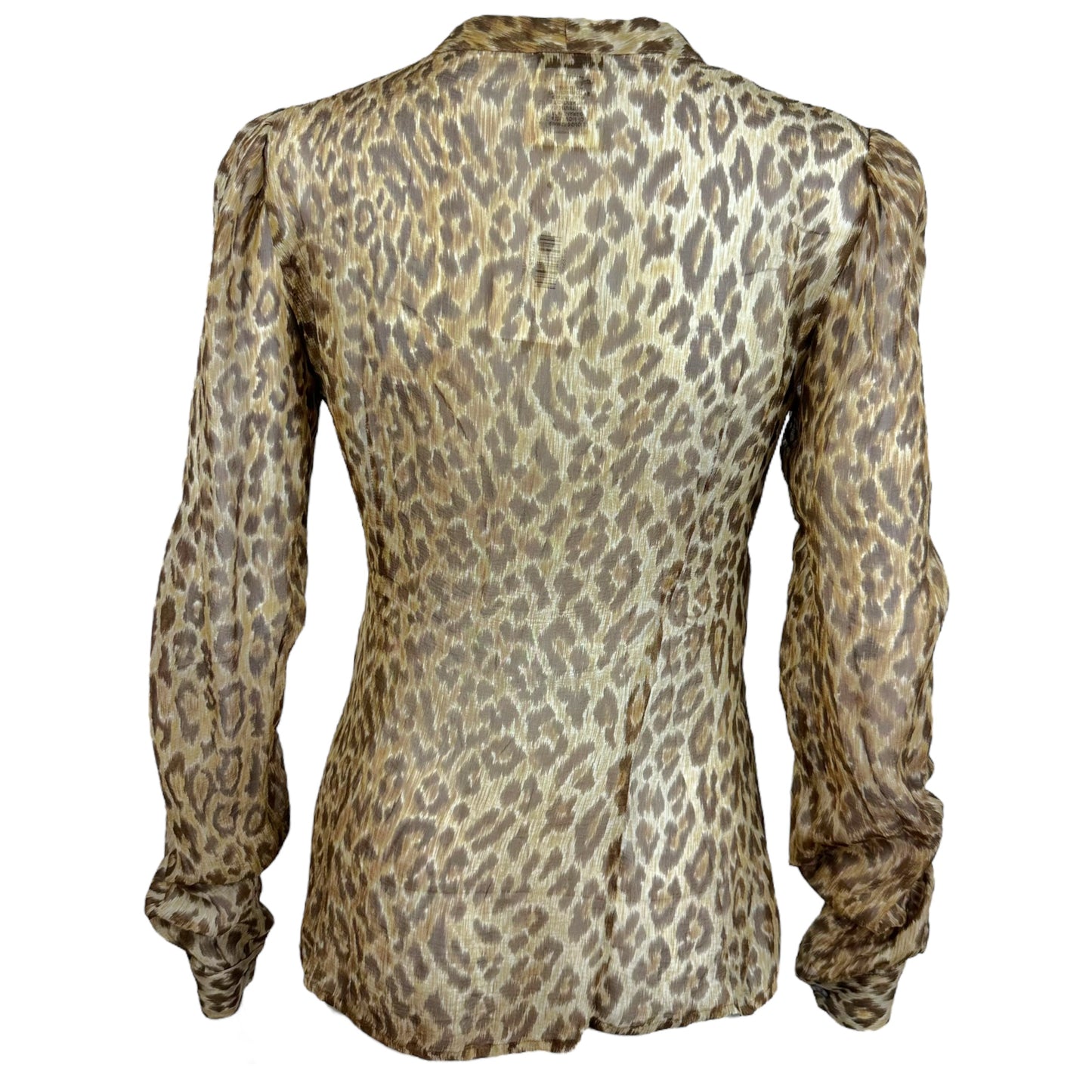 D&G Dolce & Gabbana Leopard Semi-Sheer Silk Blouse