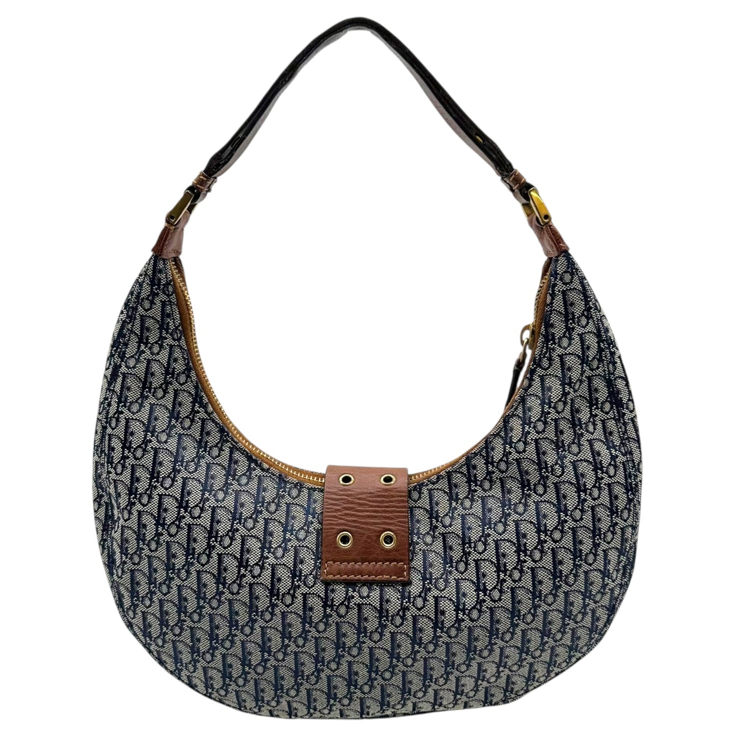 Christian Dior Navy Blue Trotter Street Chic Crescent Shoulder Bag - Outfit Repeater