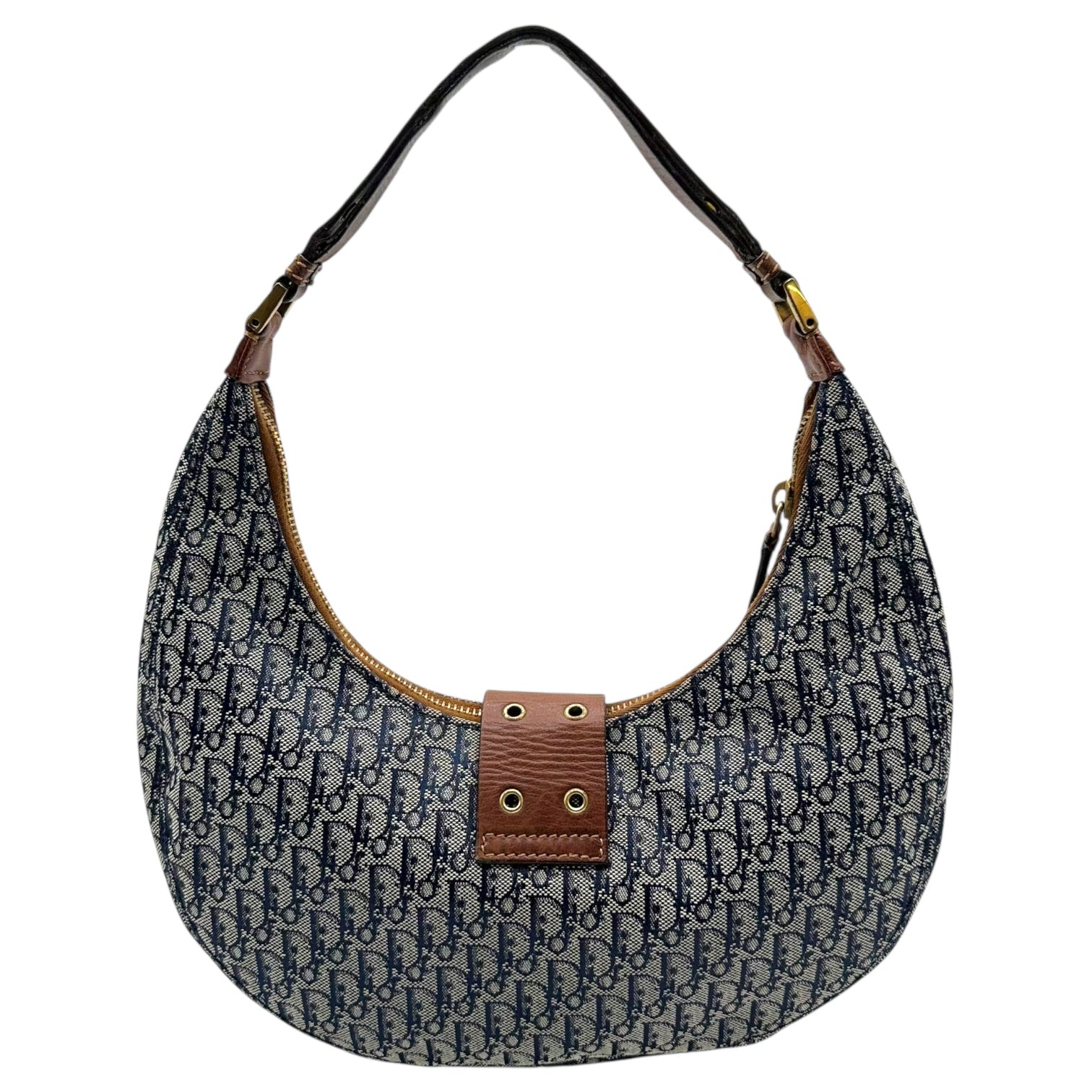 Christian Dior Navy Blue Trotter Street Chic Crescent Shoulder Bag - Outfit Repeater