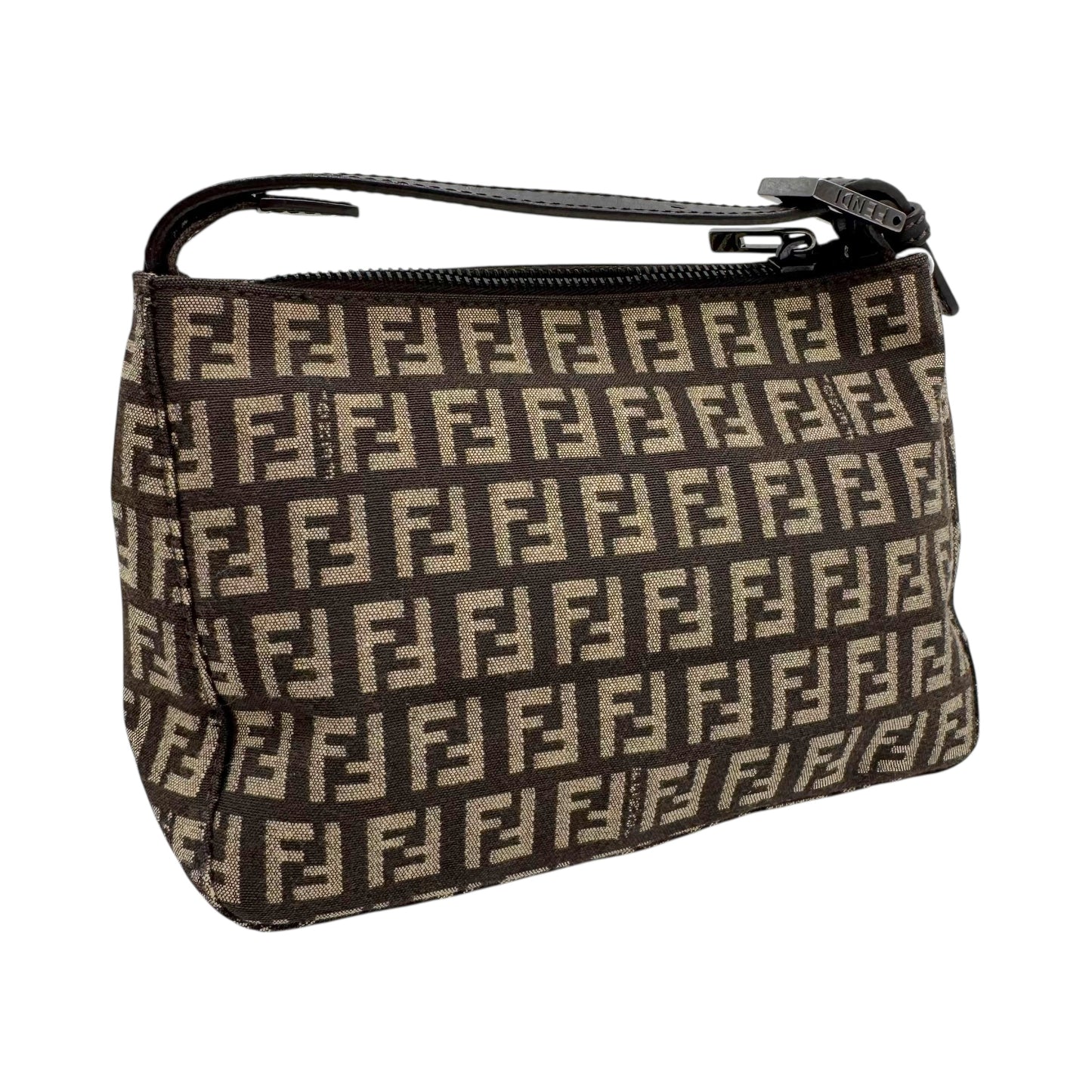 Fendi Brown Zucchino Monogram Pochette Bag