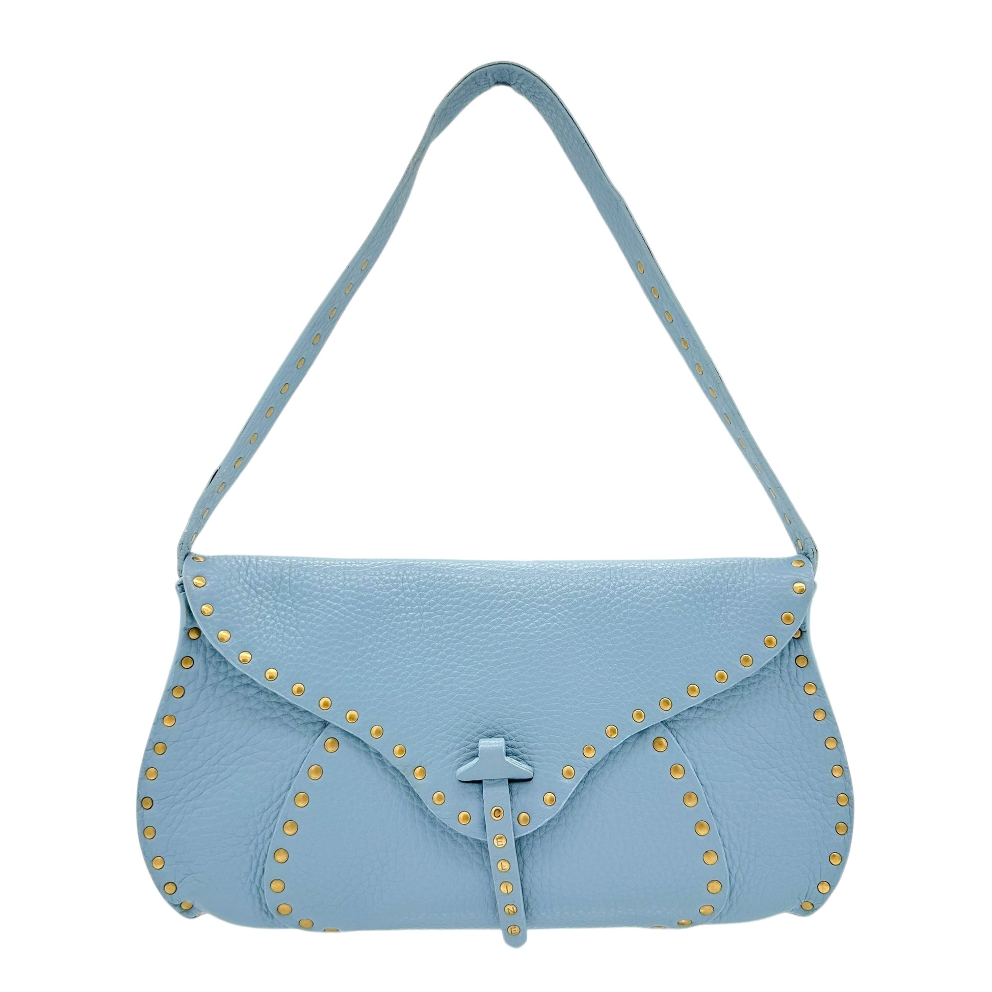 Celine Light Blue Leather Poulbot Bag
