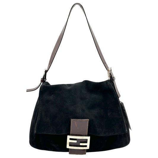 Fendi Black Suede & Brown Leather Mama Baguette Bag