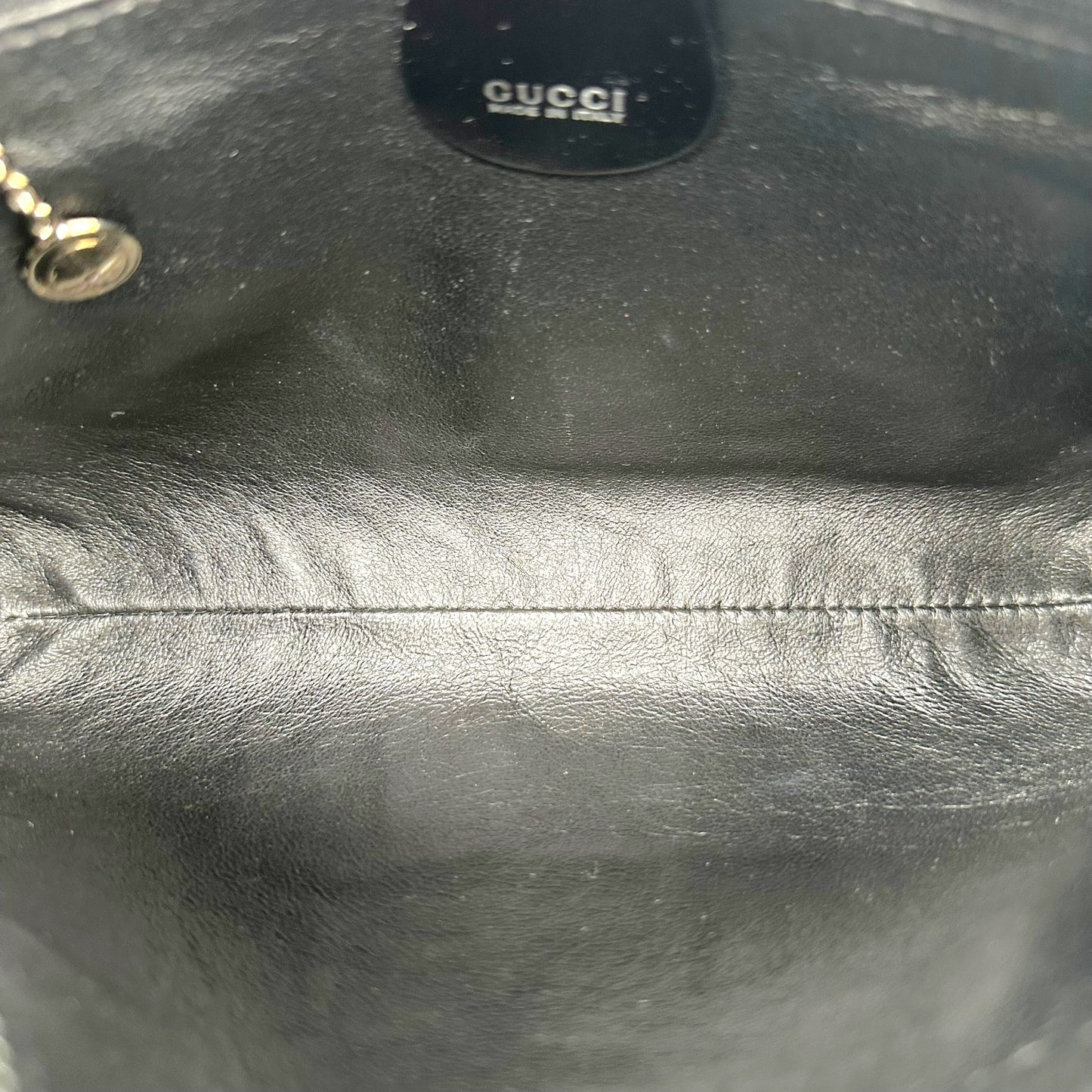 Gucci Black Croc Embossed Ponyhair Shoulder Bag