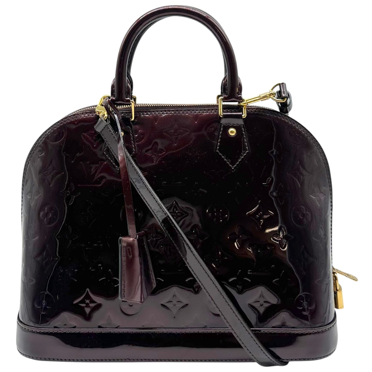 Louis Vuitton Burgundy Patent Vernis Monogram Alma PM Handbag