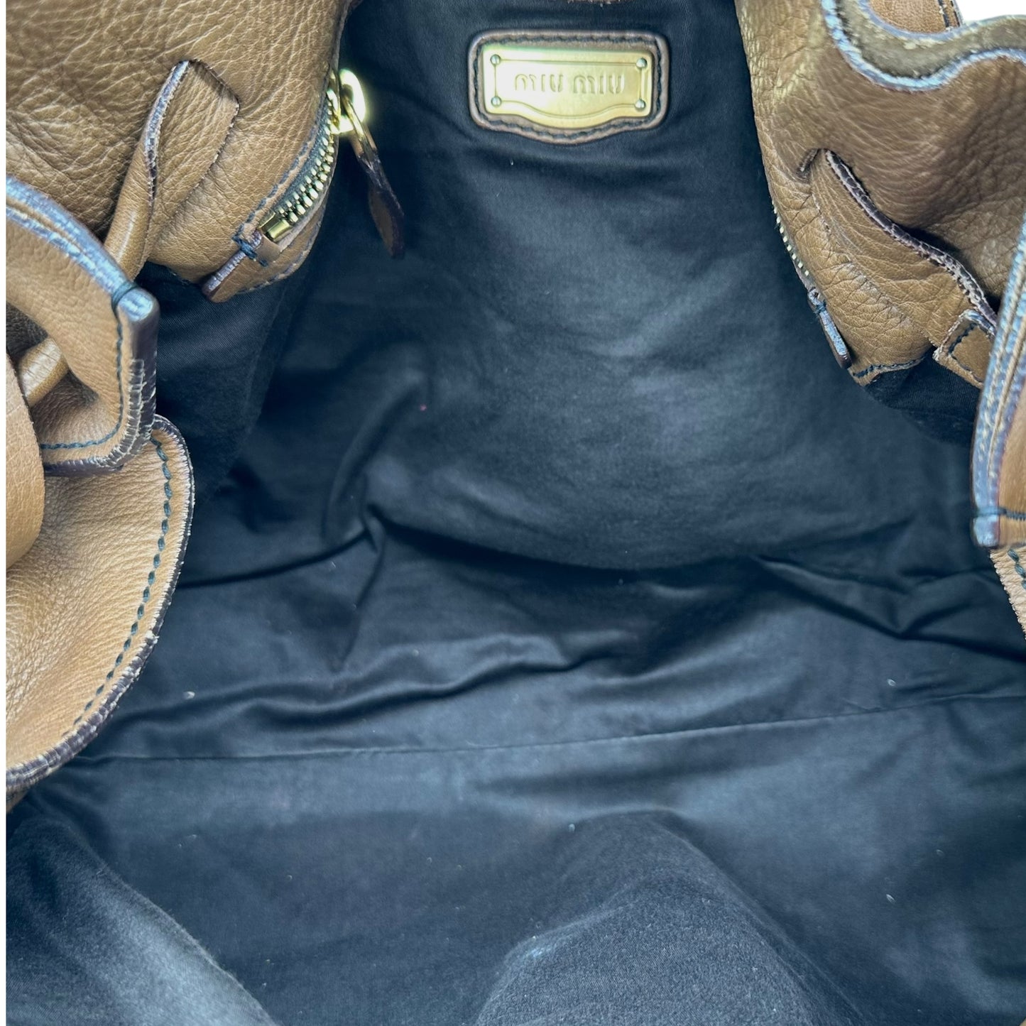 Miu Miu Brown Leather Side Tie Shoulder Bag - Outfit Repeater