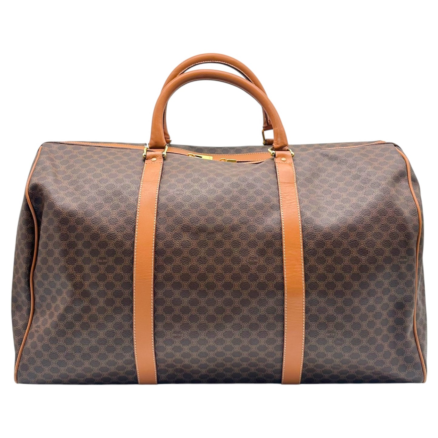 Celine Brown Triomphe Monogram Medium Duffle Bag