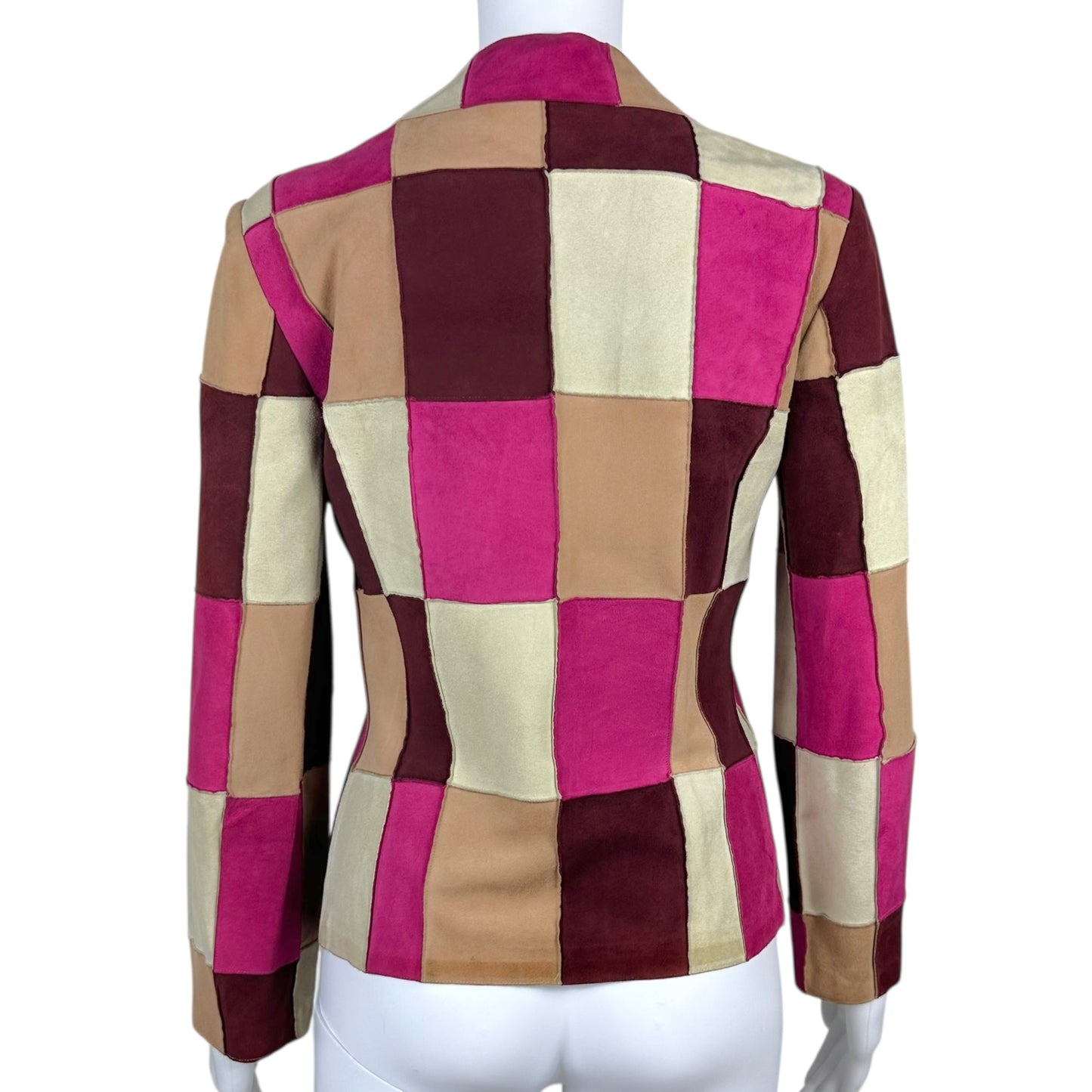 Chanel 2000 Pink Patchwork Suede Blazer Jacket