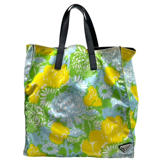 Prada Floral Print Nylon Tote Bag