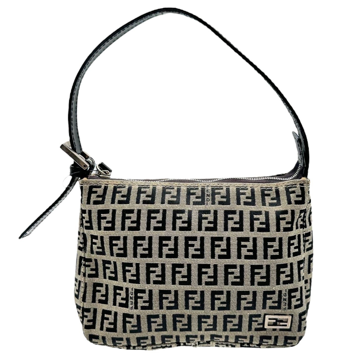 Fendi Navy Blue Zucchino Monogram Shoulder Pochette