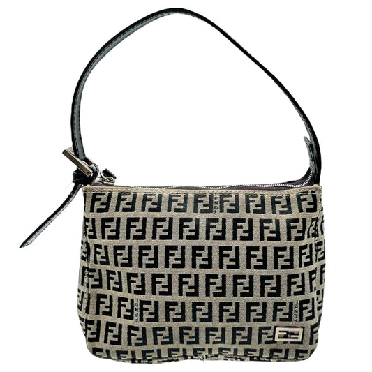 Fendi Navy Blue Zucchino Monogram Shoulder Pochette