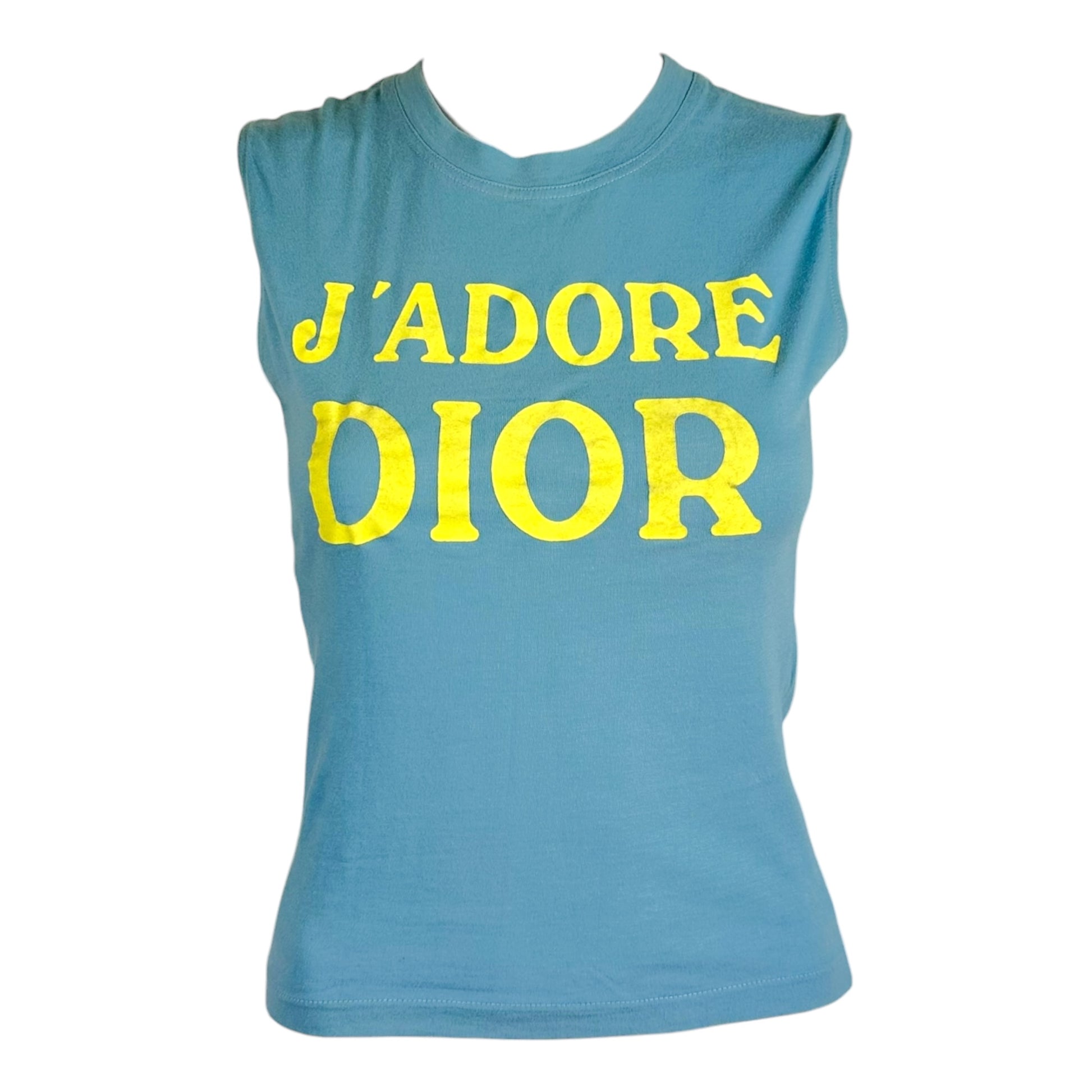 Christian Dior Light Blue Yellow Tank Top