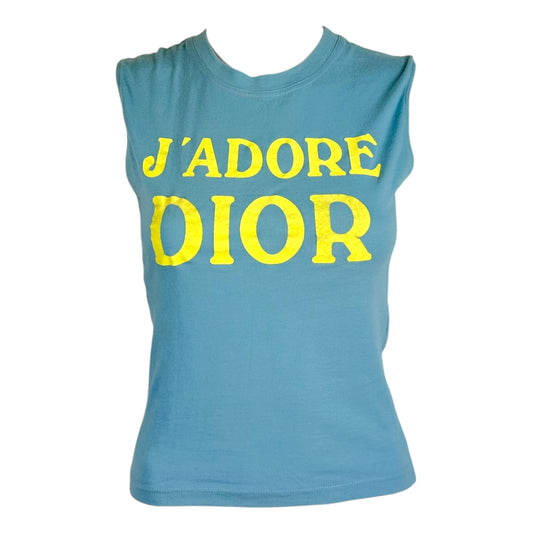 Christian Dior Light Blue Yellow Tank Top