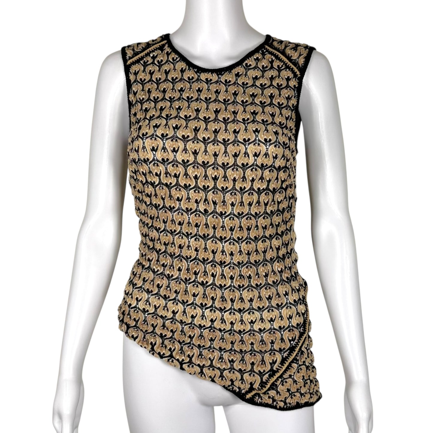 Missoni Black & Beige Knit Asymmetrical Top & Skirt Set
