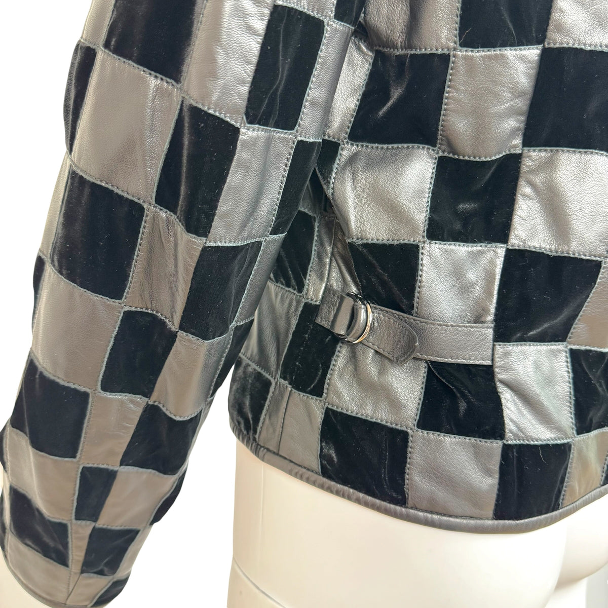 Emporio Armani Checkered Patchwork Jacket Black Gray