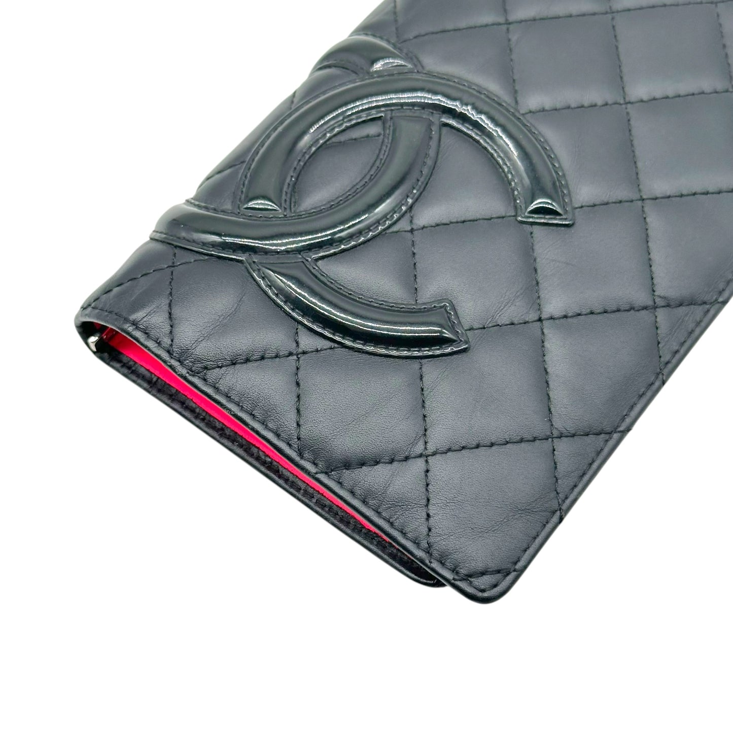 Chanel Cambon Black Bi-Fold Long Wallet 2006-08