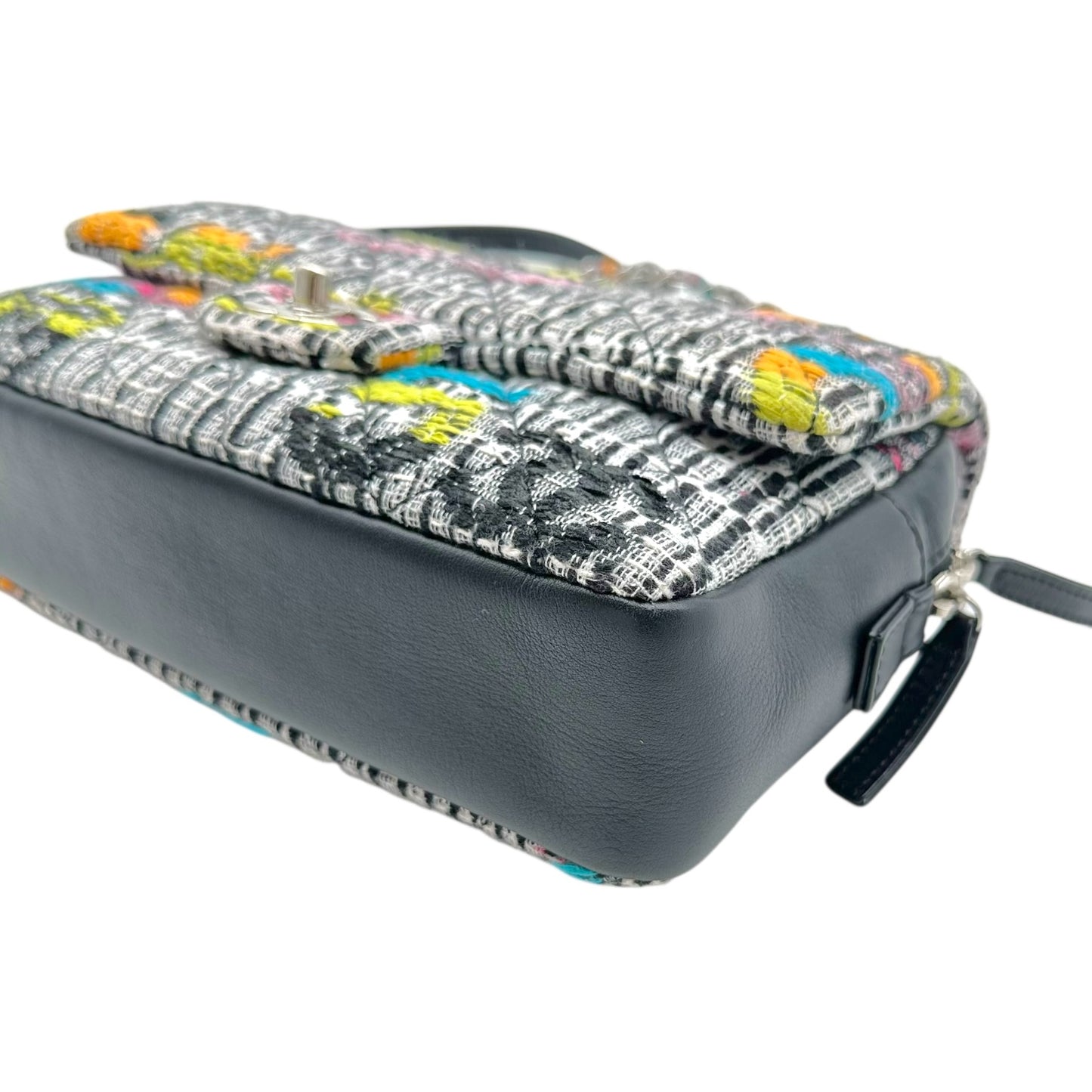 Chanel Multicolor Tweed Logo Medium Flap Bag 2015-16