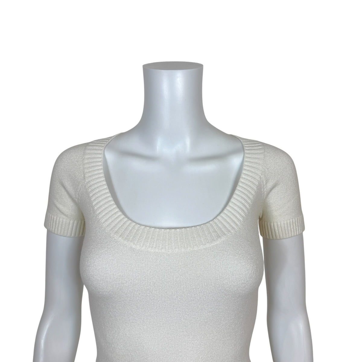 Dolce & Gabbana White Knit T-Shirt