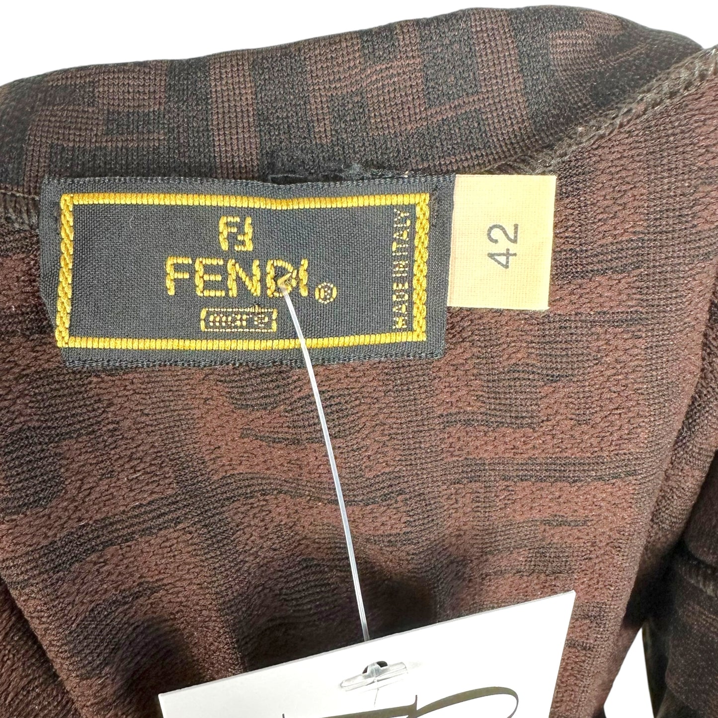 Fendi Brown & Black Zucca Monogram Mini Dress