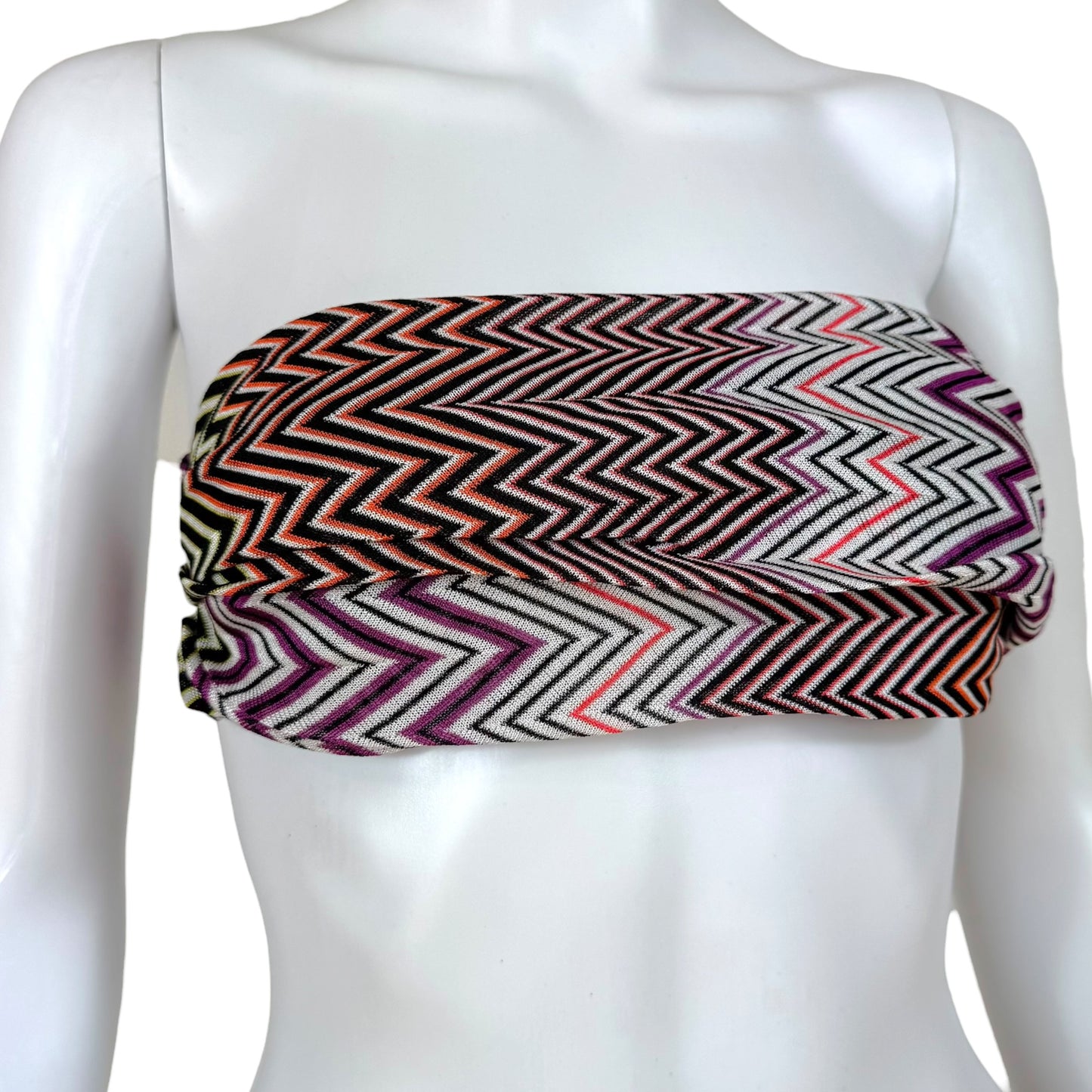Missoni Mare Multicolor Chevron Knit Bandeau Bikini Set NEW