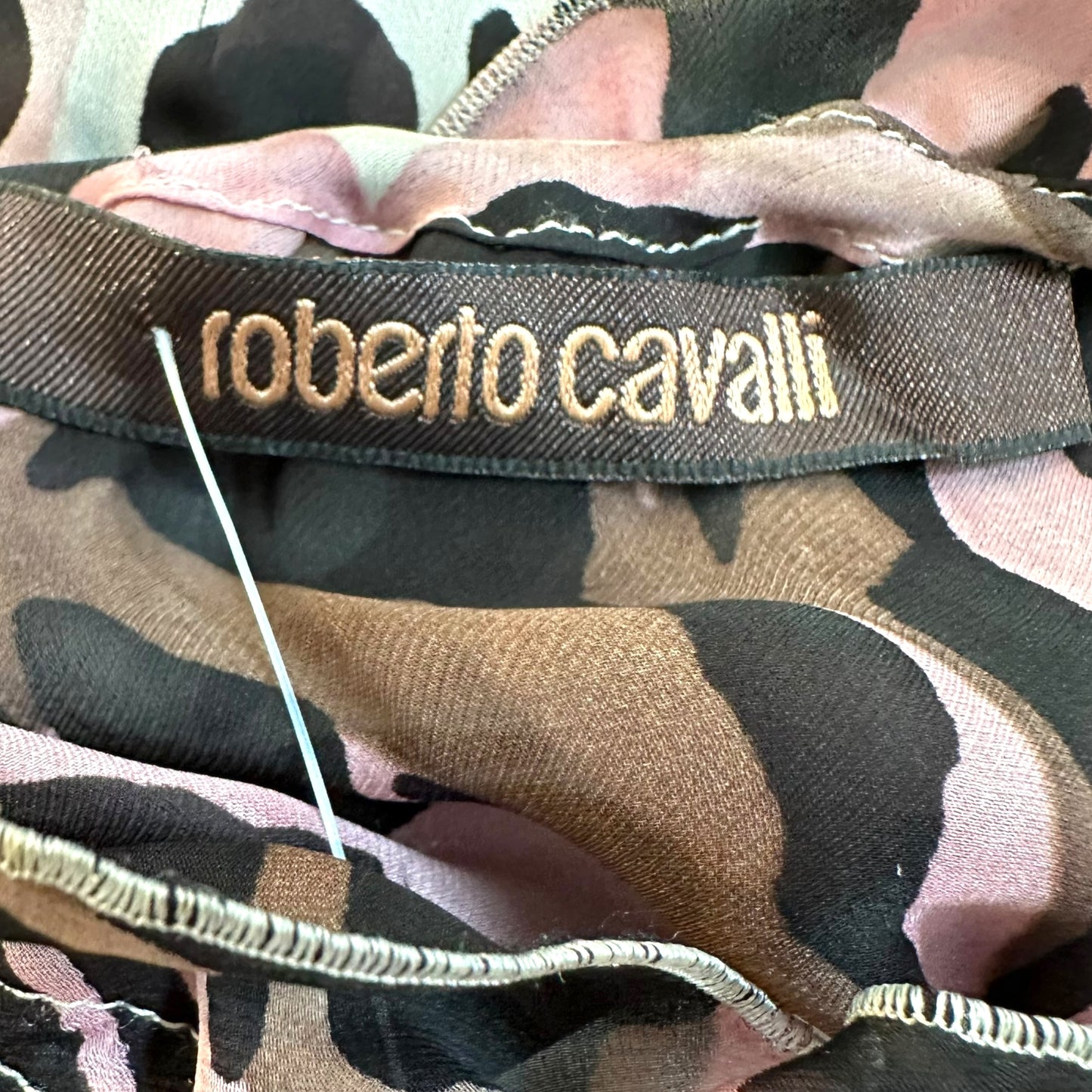 Roberto Cavalli 2008 Pink Leopard Print Silk Khaftan Blouse