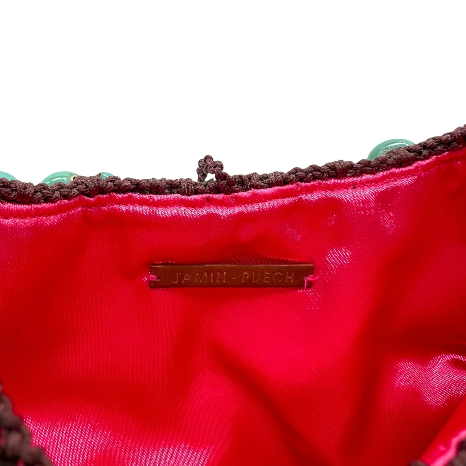 Jamin Puech Beaded Fringe Bag Burgundy Turquoise