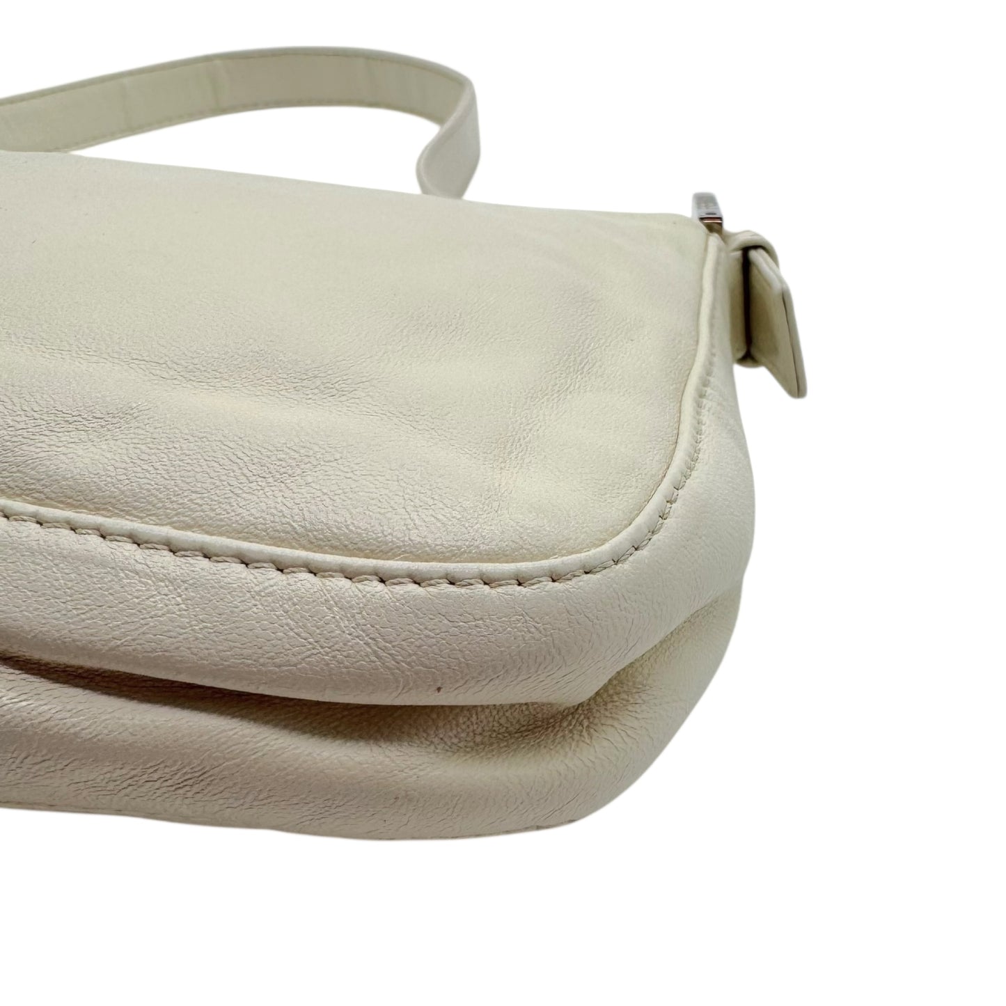 Fendi White Leather & Yellow Enamel Baguette Bag - Outfit Repeater