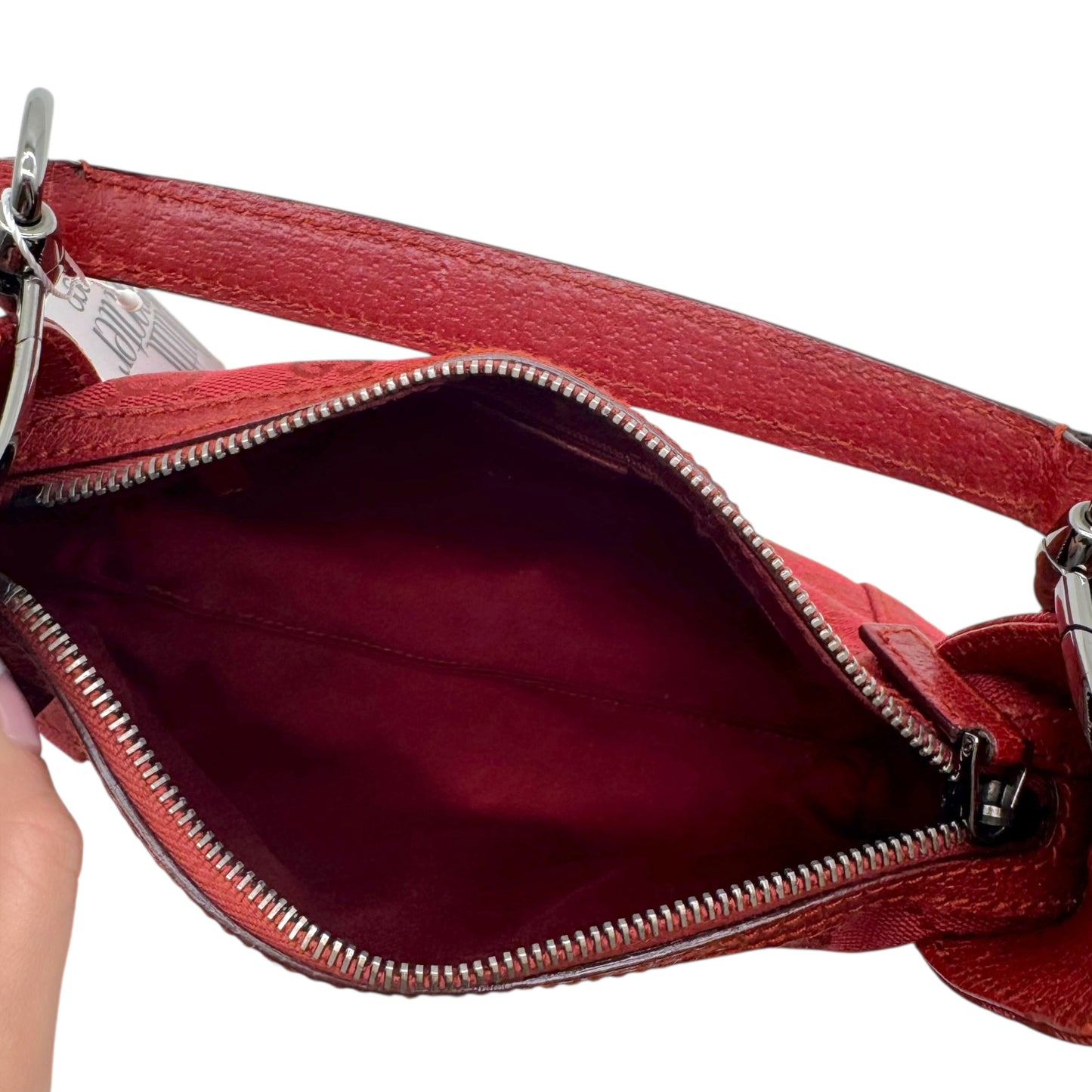 Gucci Red Canvas Monogram Mini Bag