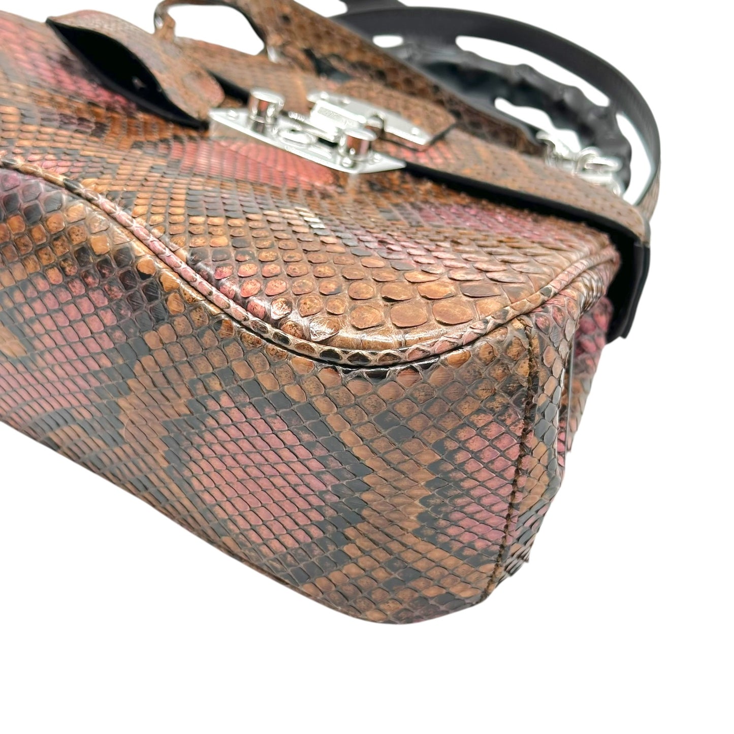 Gucci Python Bamboo Top Handle Lady Lock Bag