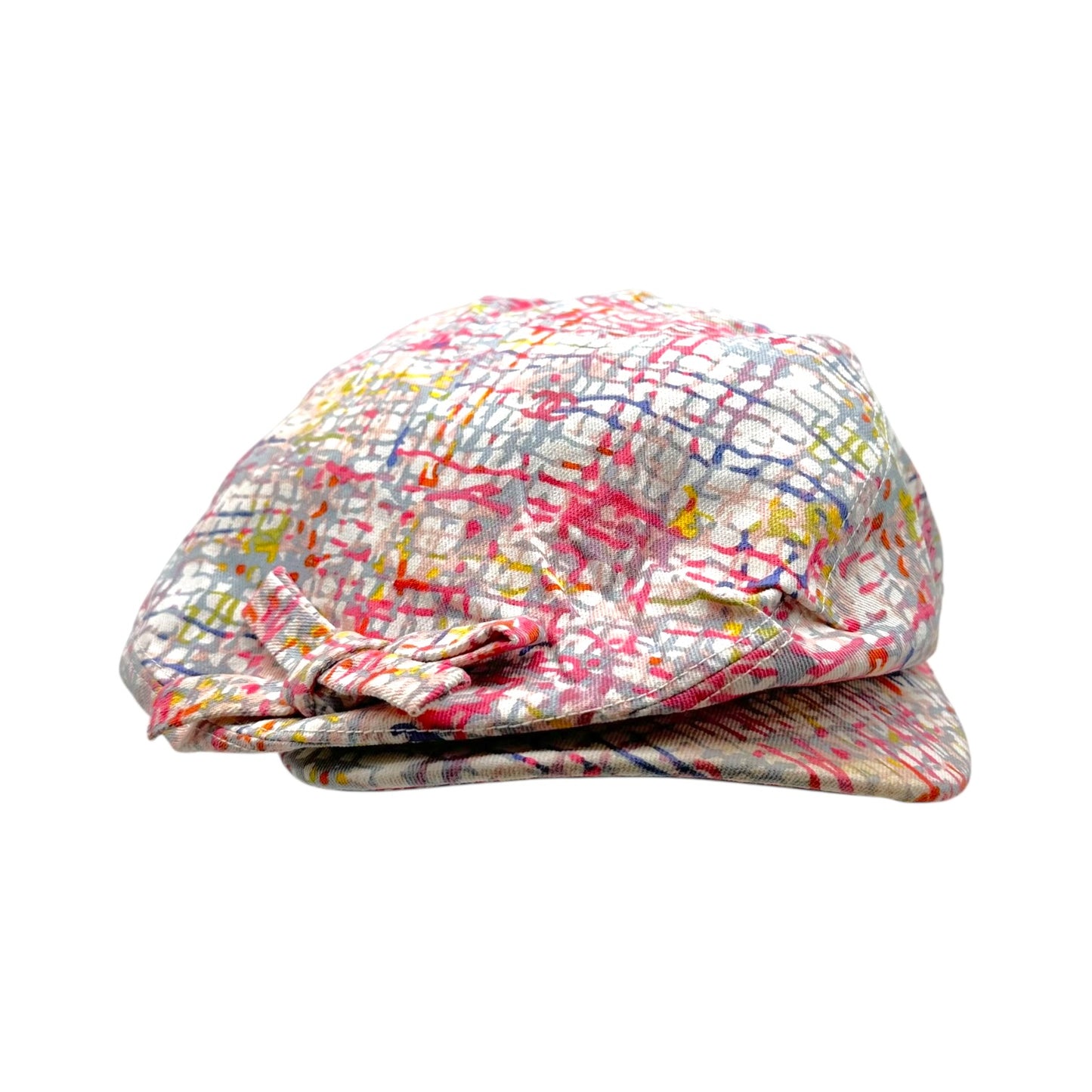 Chanel Multicolor Tweed Print Newsboy Hat