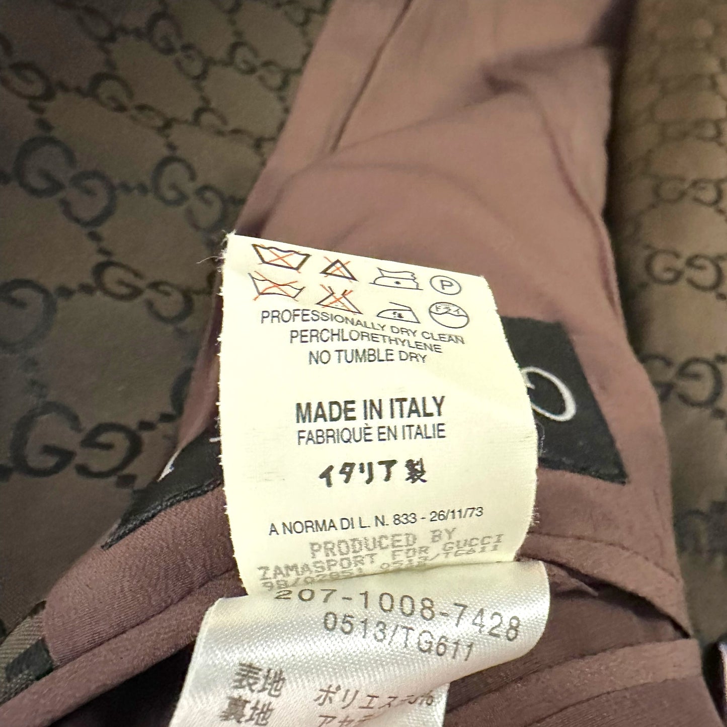 Gucci by Tom Ford 1998 Black & Brown Monogram Blazer & Skirt Set